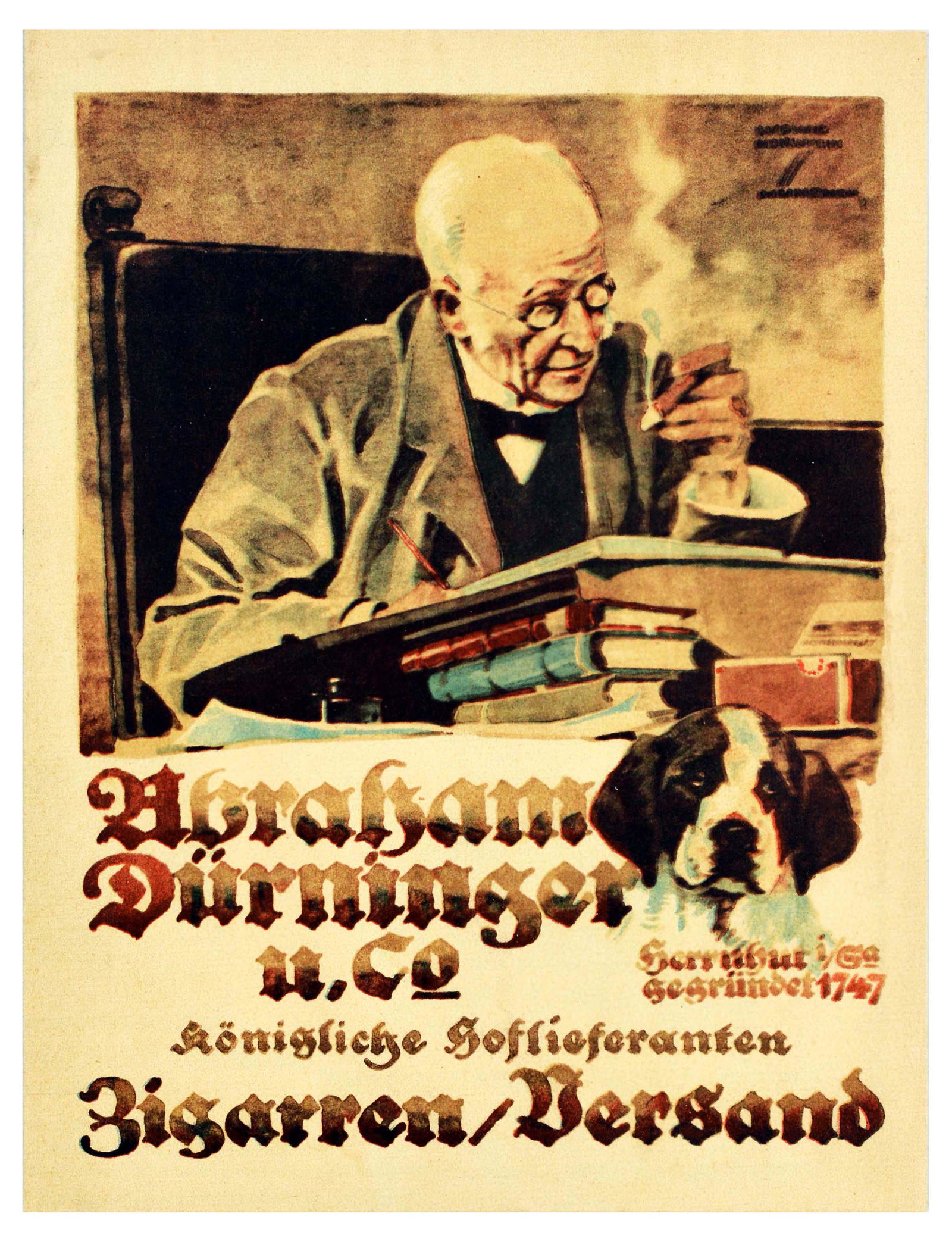 Advertising Abraham Durninger Cigars Ludwig Hohlwein
