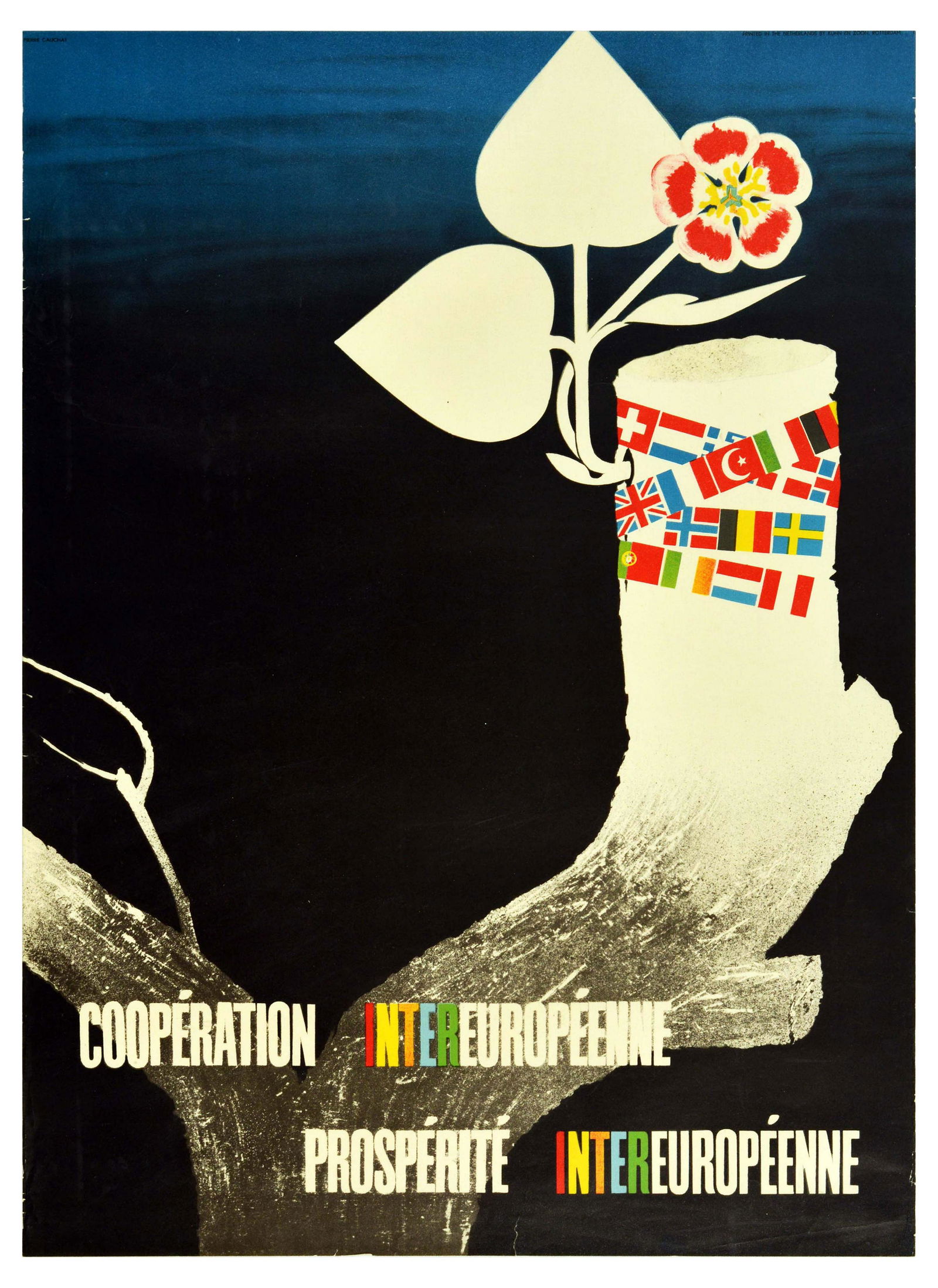Propaganda Poster ERP Marshall Plan European: Original vintage propaganda poster for the post-war US sponsored European Recovery Program (1948) known as the Marshall plan - ERP Inter-European Cooperation, Inter-European Prosperity / Cooperation I