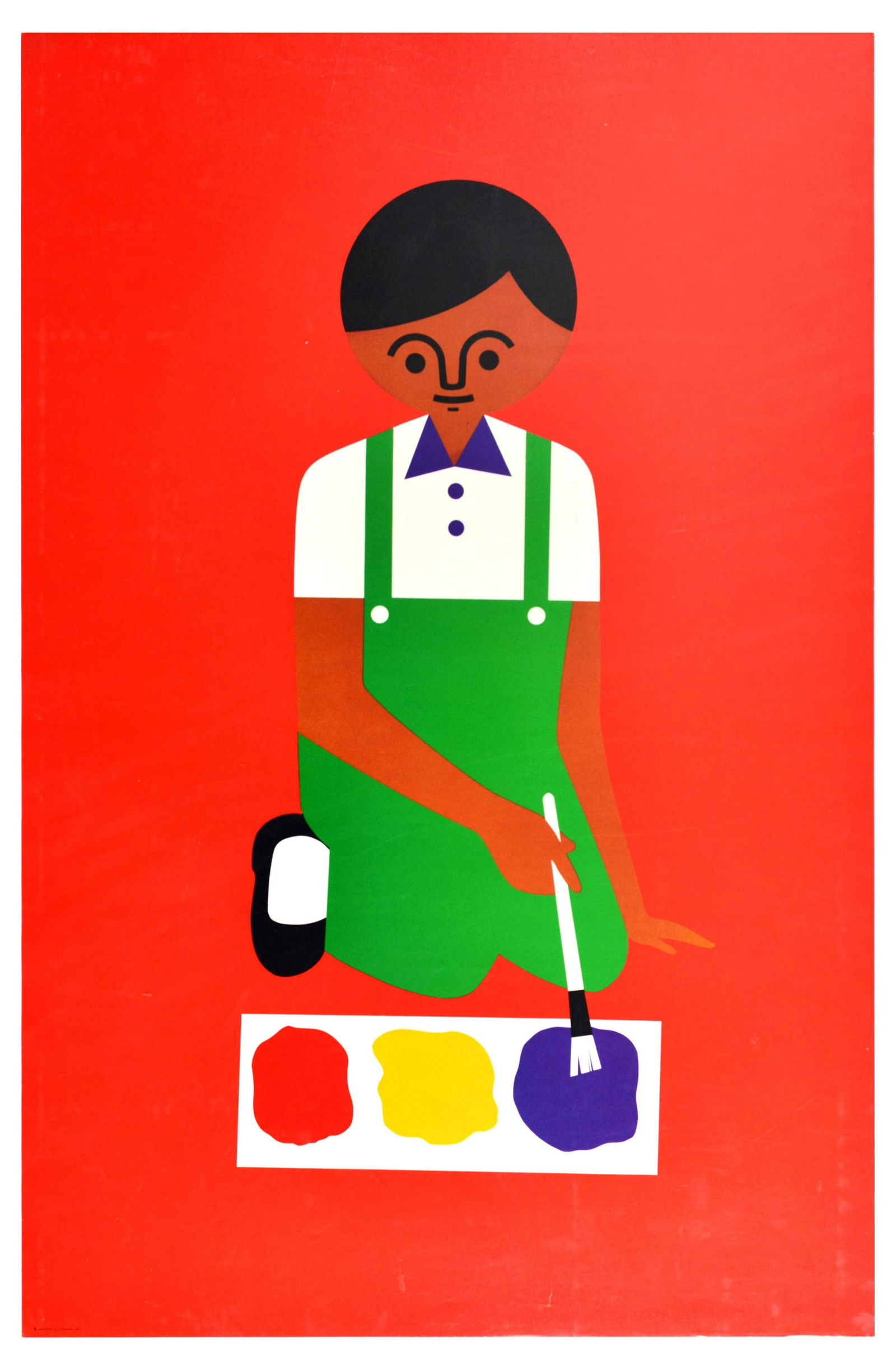 Advertising Poster Creative Playthings Fredun Shapur: Original vintage advertising poster for the Creative Playthings toy shop in Manhattan, New York, designed by South African toy maker and illustrator Fredun Shapur (b. 1929). This is one of a series of