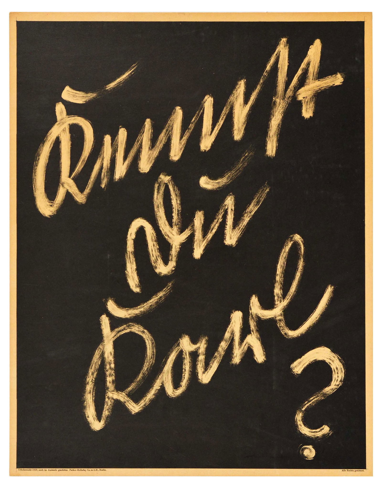 Propaganda Poster Have You Met Doval Kennst Du Doval Motivation Parker Holladay: Original vintage German motivational workplace poster issued by Parker-Holladay company in Berlin. Doval was a German equivalent of Bill Jones that was created in the UK by Parker-Holladay to promote