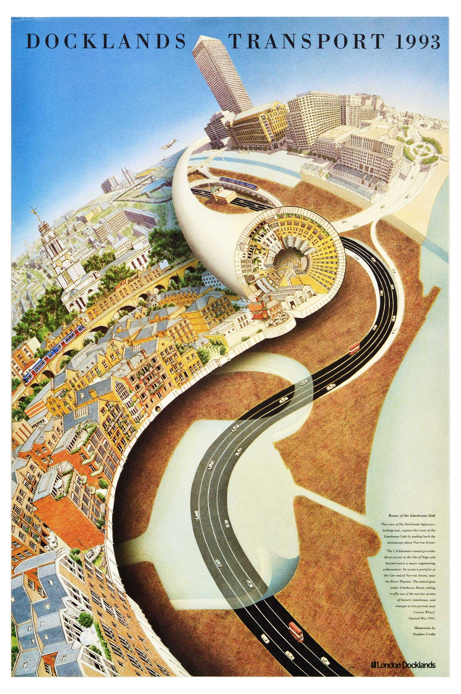 Travel Poster Docklands London Transport DLR Tunnel: Original vintage London Transport poster featuring a programme of sport and music events - This Week in London Monday 12 December to Sunday 18 December Boxing heavyweight amateur and professional tour