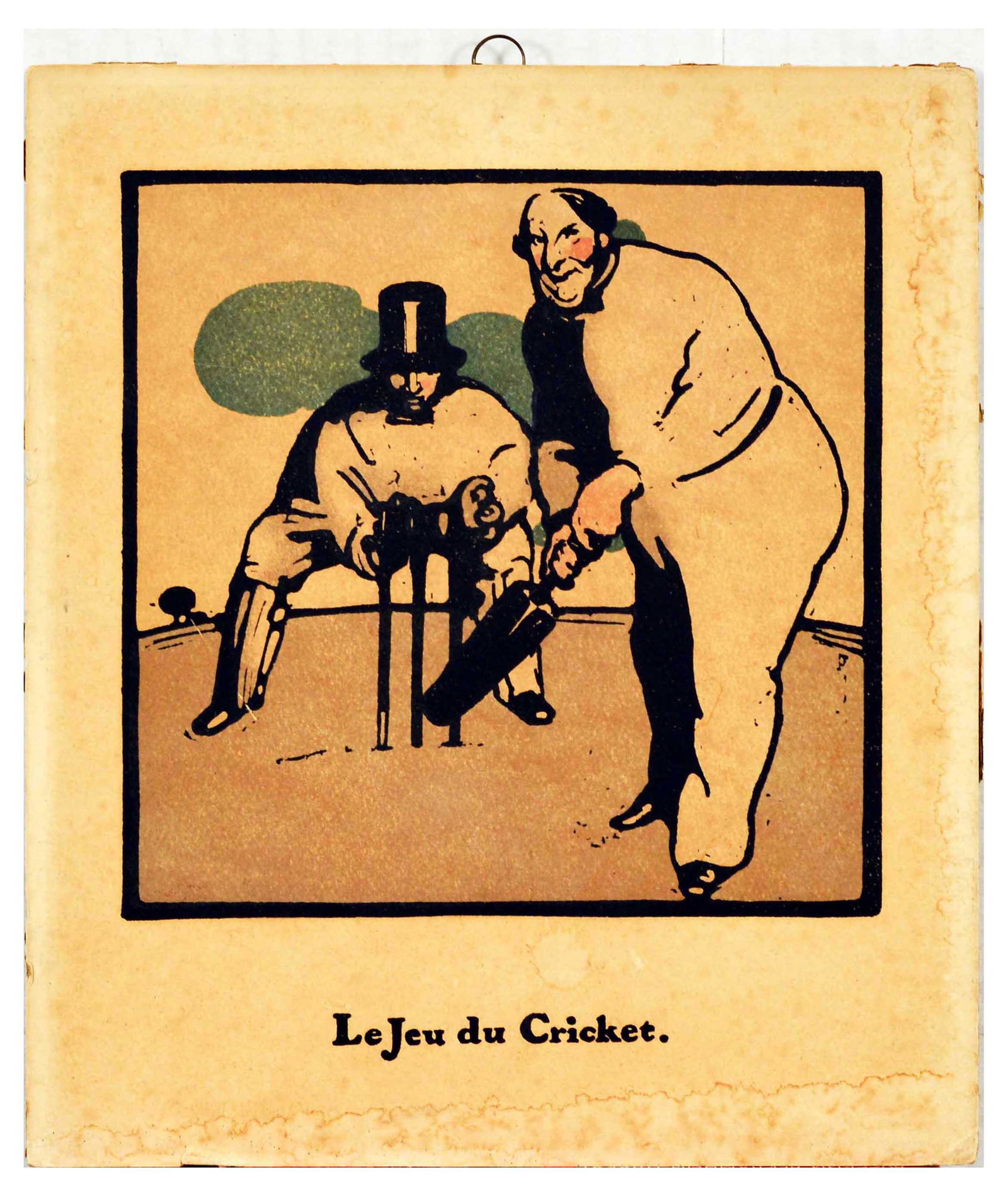 Sport Poster Le Jeu Du Cricket William Nicholson Almanac of Twelve Sports Kipling: Original antique sports poster print â€“ Le Jeu Du Cricket / The Game of Cricket â€“ from an Almanac of Twelve Sports words by Rudyard Kipling, featuring an illustration by William Nicholson