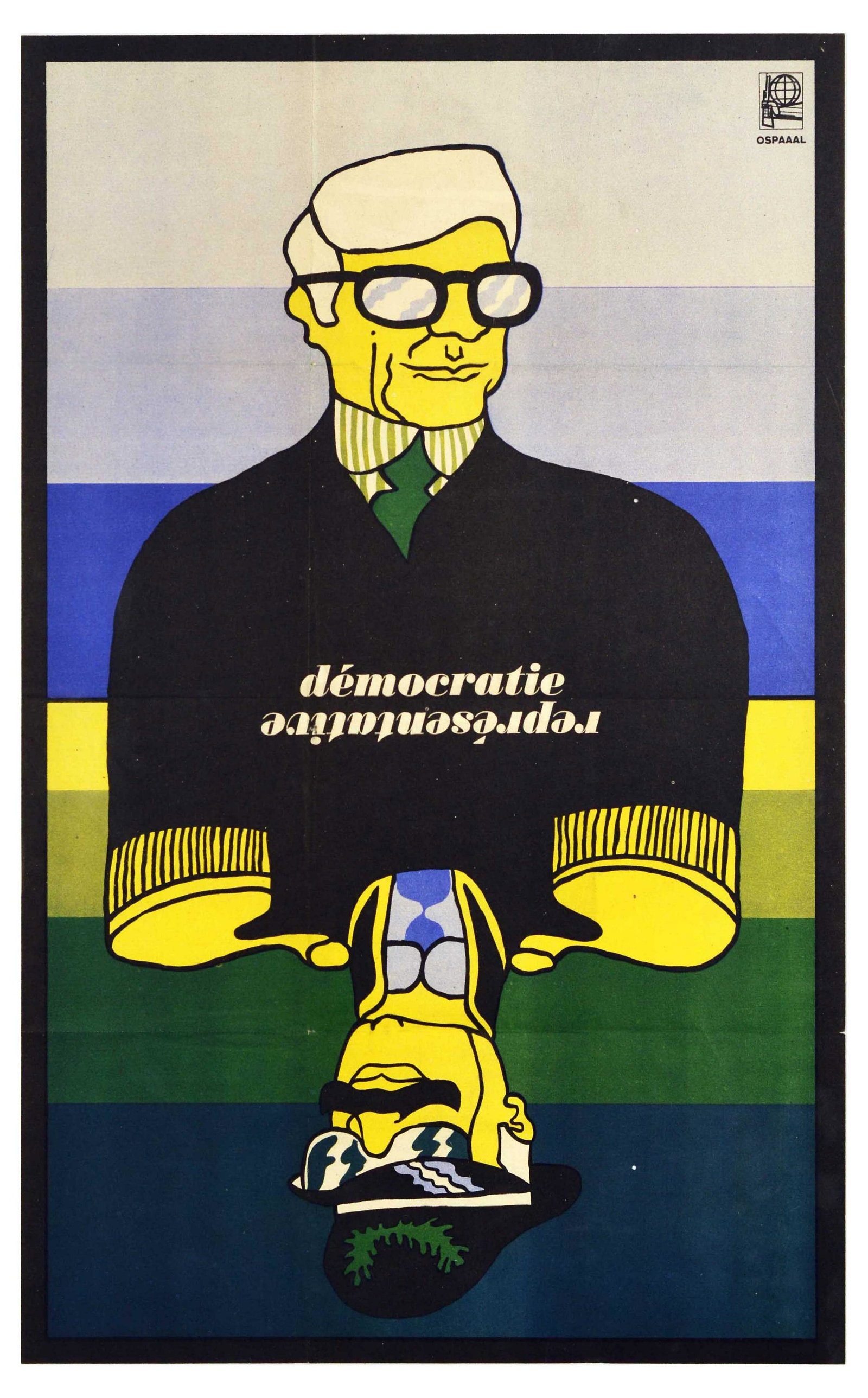Propaganda Poster OSPAAAL Representative Democracy Democratie: Original vintage propaganda poster issued by OSPAAAL - Organisation of Solidarity with the People of Asia, Africa and Latin America, a Cuban political movement founded in Havana in 1966, created to fi