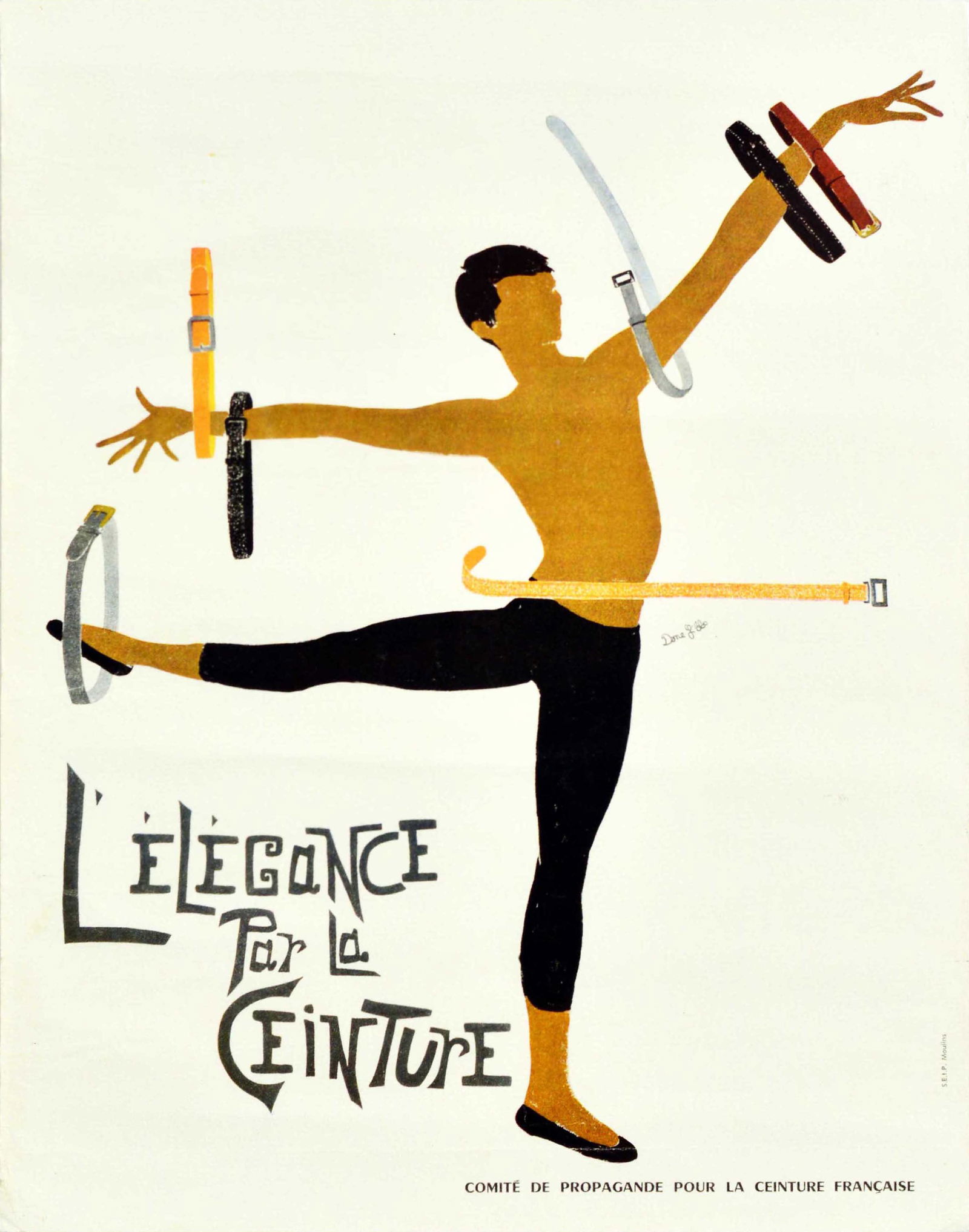 Advertising Poster Elegance Through The Belt French Belt (1 of 1)