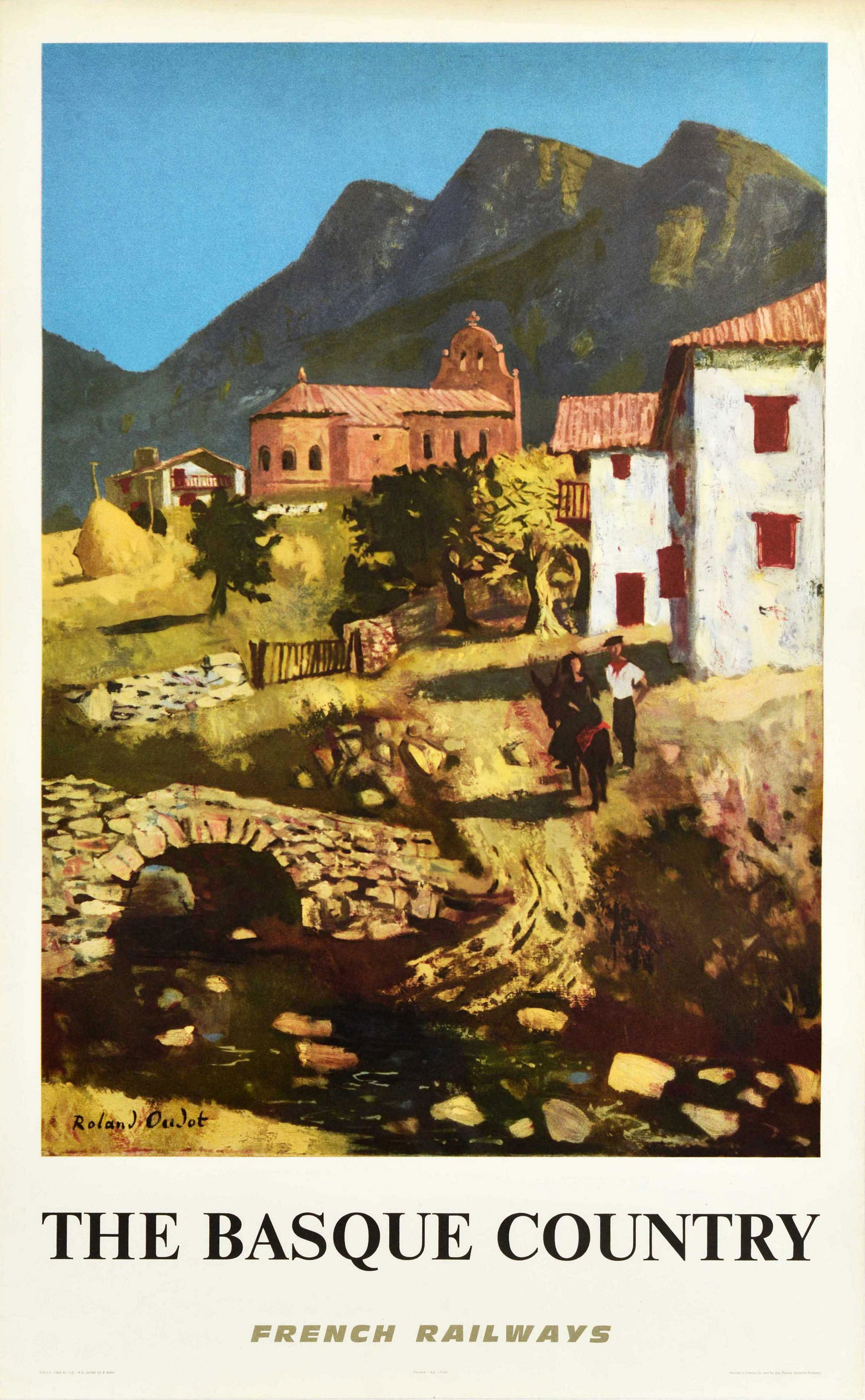 Travel Poster Basque Country French Railways Roland Oudot (1 of 1)