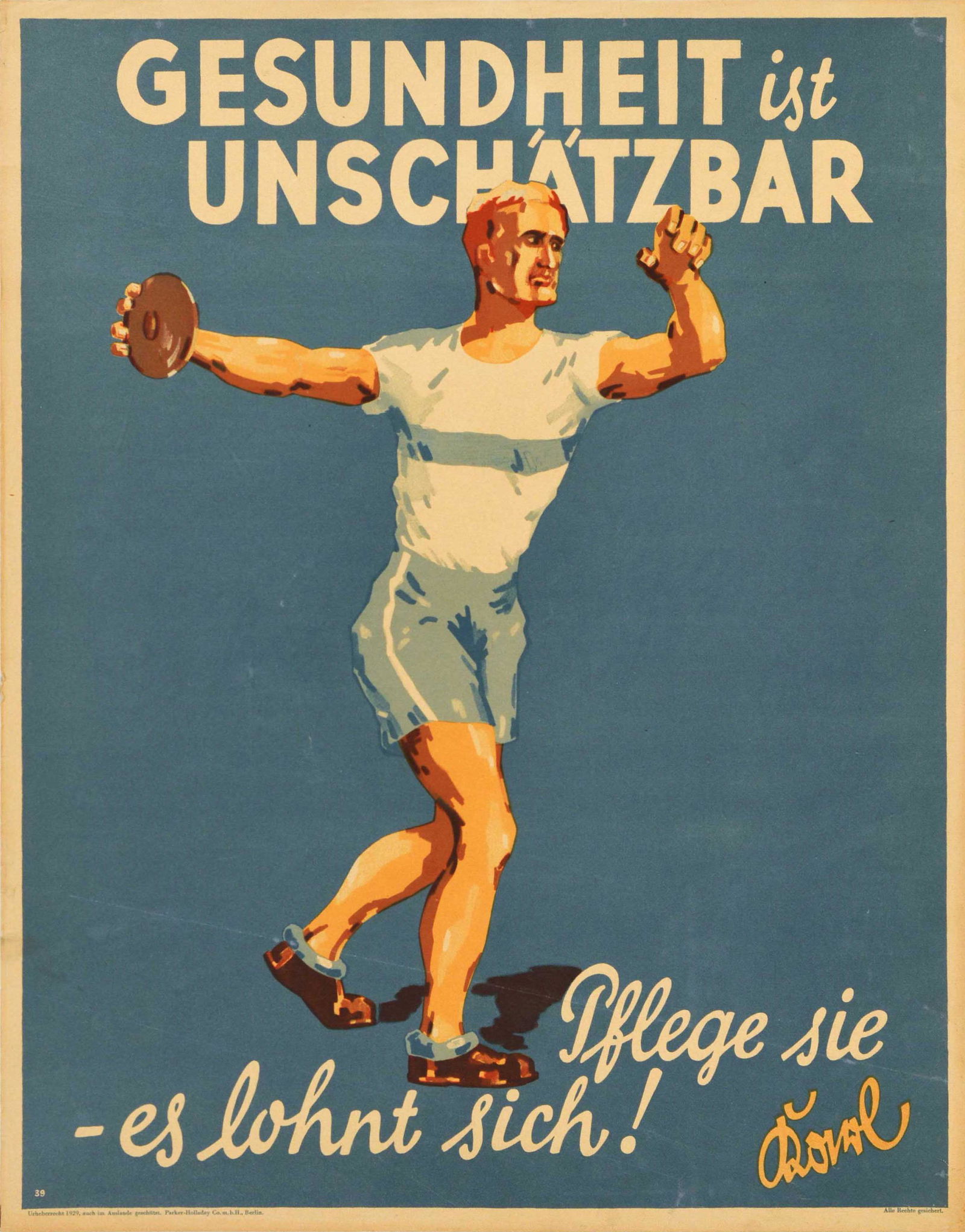 Propaganda Poster Health Is Priceless Sport Doval Motivation Germany (1 of 1)