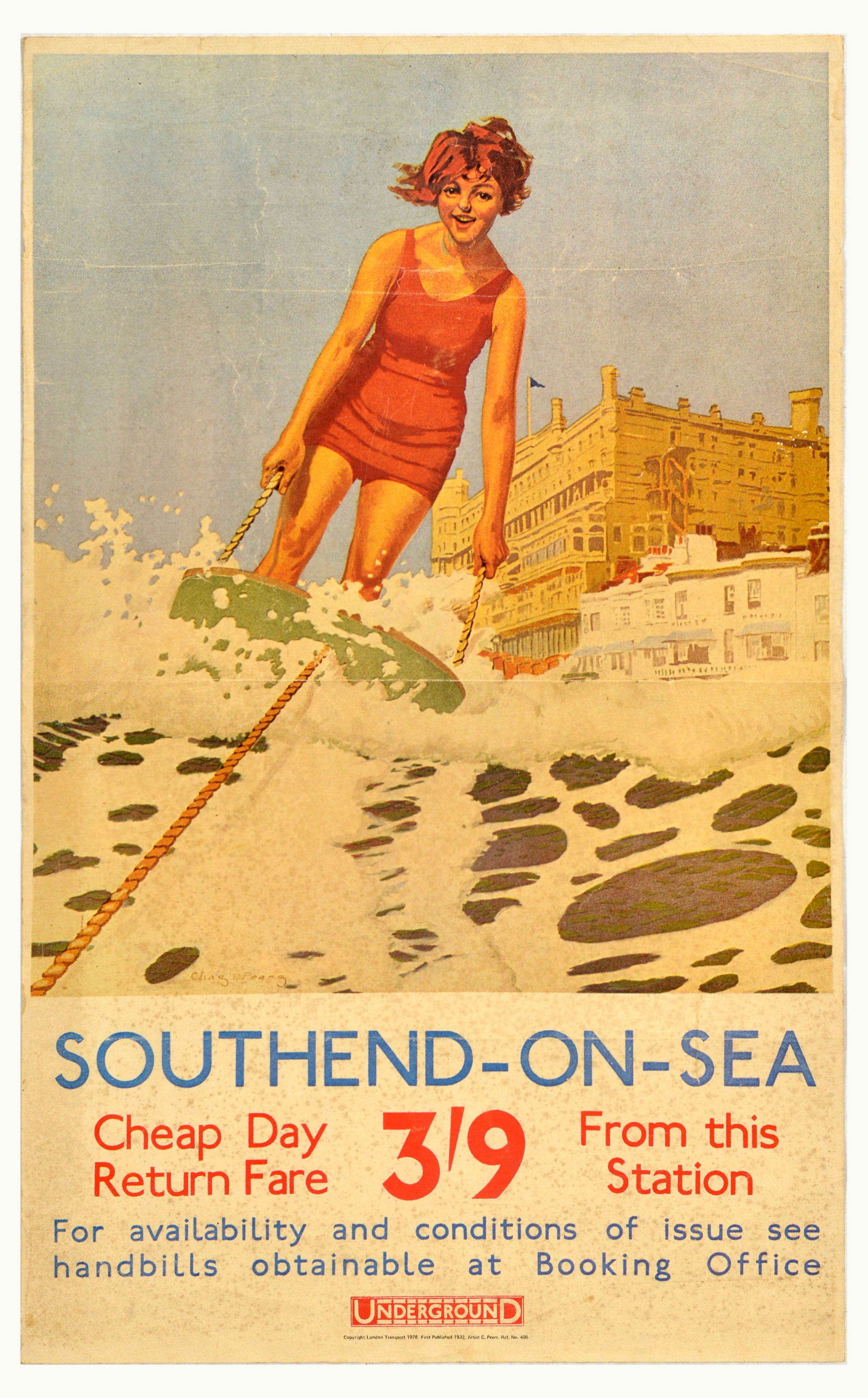 Travel Poster Set Southend On Sea LNER Flying Scotsman Walton On Naze: Set of three vintage LNER railway and London Transport poster reproductions. 1. Southend-on-Sea featuring a great illustration by the British painter Charles Pears (1873-1958) showing a smiling lady i