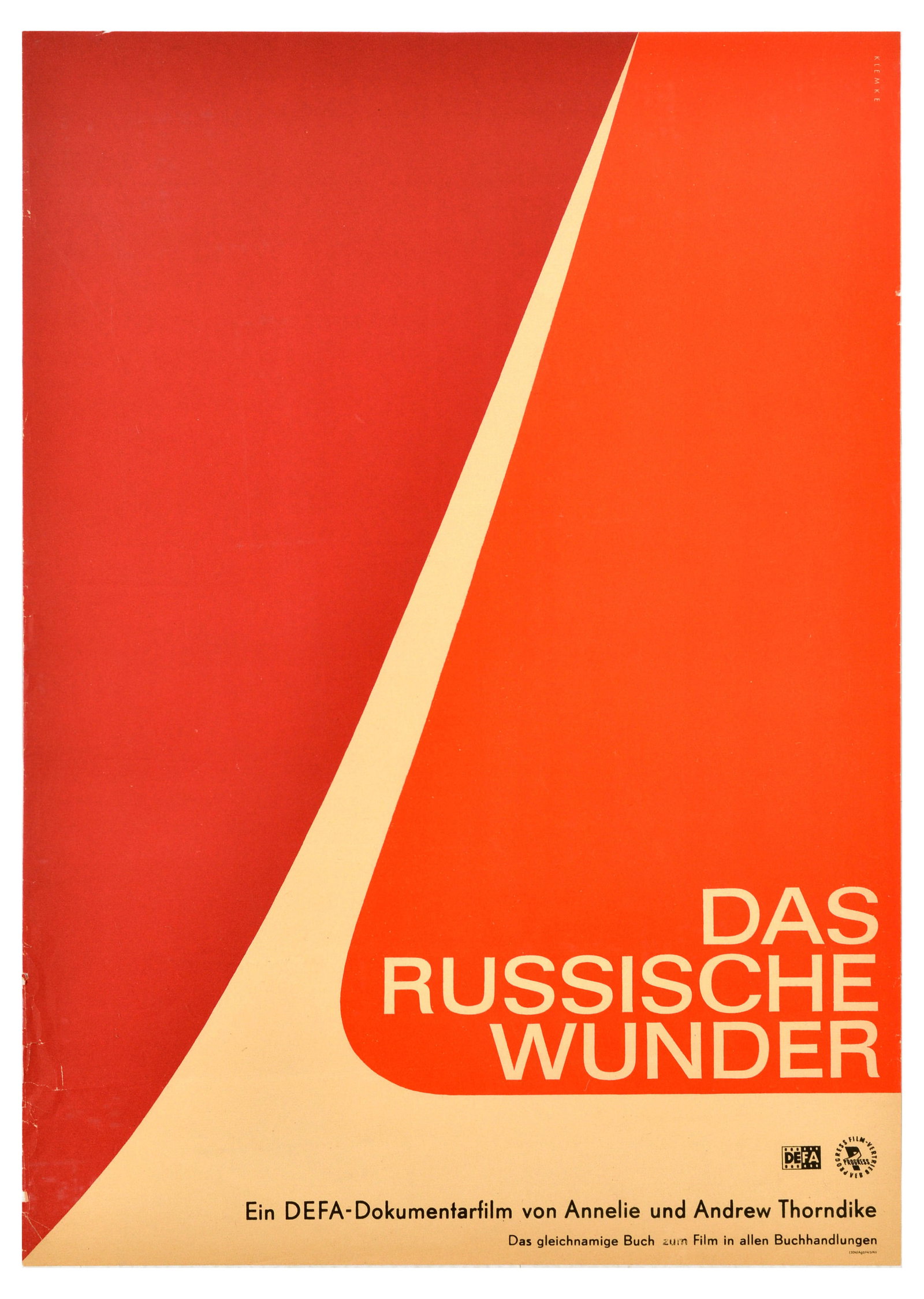Movie Poster The Russian Miracle Das Russische Wunder Thorndike: Original vintage movie poster for Das Russische Wunder / The Russian Miracle, a 1964 documentary film by the GDR film production company DEFA, directed by Annelie and Andrew Thorndike, the film tells 
