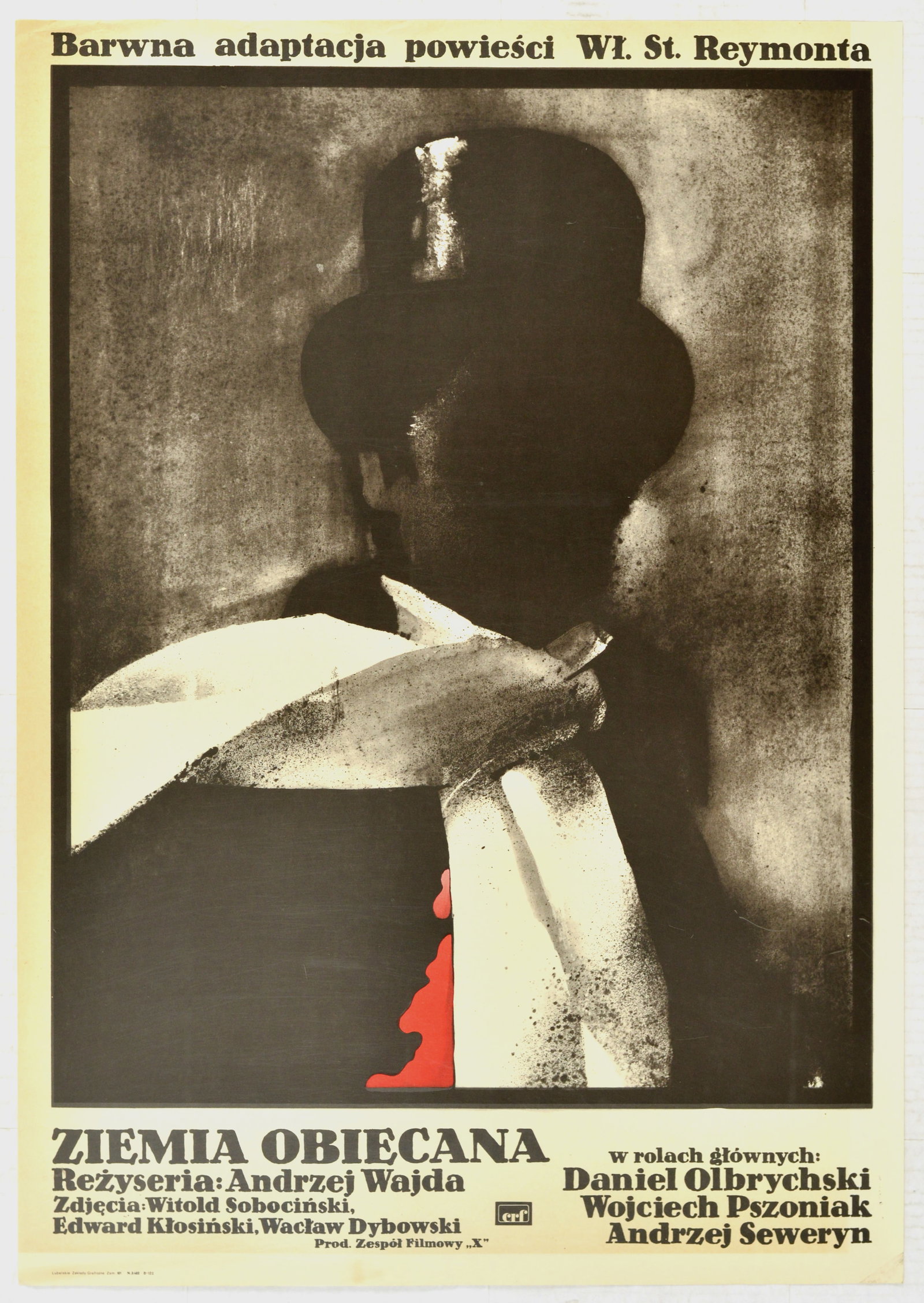Movie Poster Ziemia Obiecana Polish Design Waldemar Swierzy: Original vintage Polish film poster for Ziemia Obiecana / The Promised Land - a 1975 Polish film directed by Andrzej Wajda based on a novel by Wladyslaw Reymont starring Daniel Olbrychski, Wojciech Ps