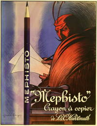 Advertising Poster Mephisto Devil Pencils Belle Epoque