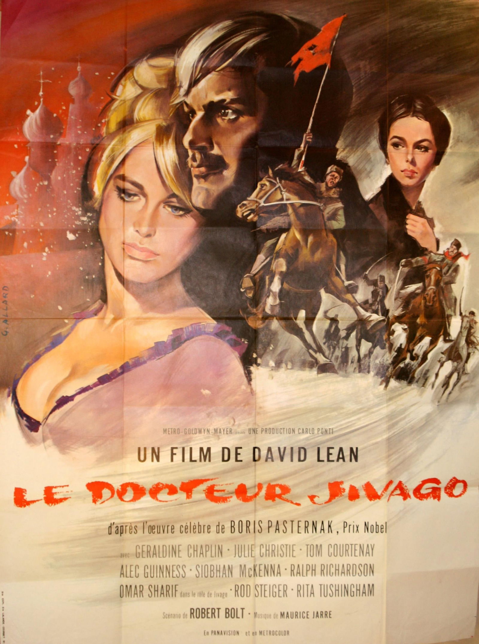 Movie Poster Doctor Zhivago Omar Sharif France: Original vintage classic movie poster for the French release of David Lean film starring Omar Sharif, Julie Christie, Geraldine Chaplin, Rod Steiger and Alec Guinness. Based on the novel by the Russia
