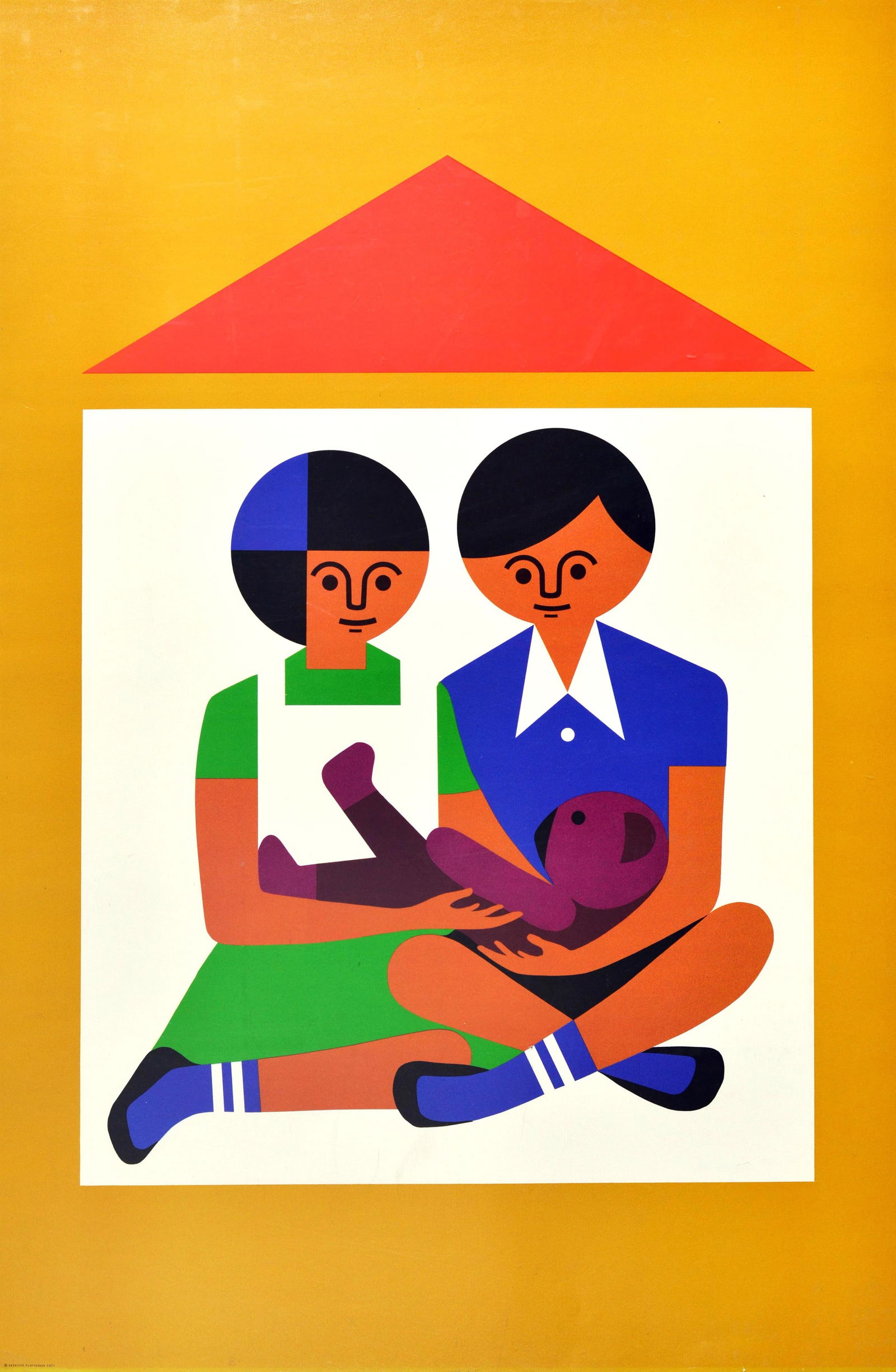 Creative Playthings Poster Poster Fredun Shapur Teddy Bear Playhouse: Original vintage advertising poster for the Creative Playthings educational toy shop in Manhattan New York featuring a fun and colourful graphic design by the South African toymaker and illustrator Fr