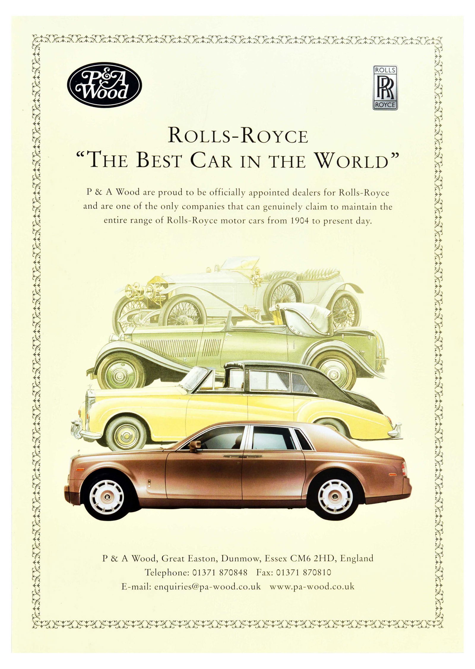 Rolls Royce Advertising Poster Set Crewe Ghost Luxury Automobile: Set of 10 original vintage advertising posters for Rolls Royce cars. Rolls-Royce was a British manufacturer of luxury cars and later aero-engines, the company was founded in 1904 by a Welsh motoring a