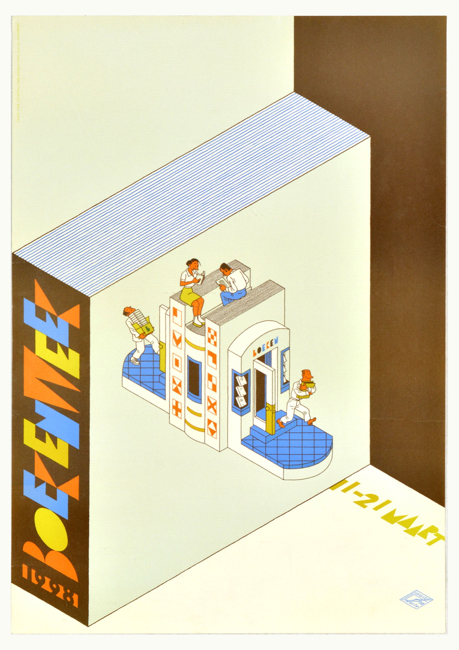 Advertising Poster Boeken Week 1998 Book Week Joost Swarte (1 of 1)