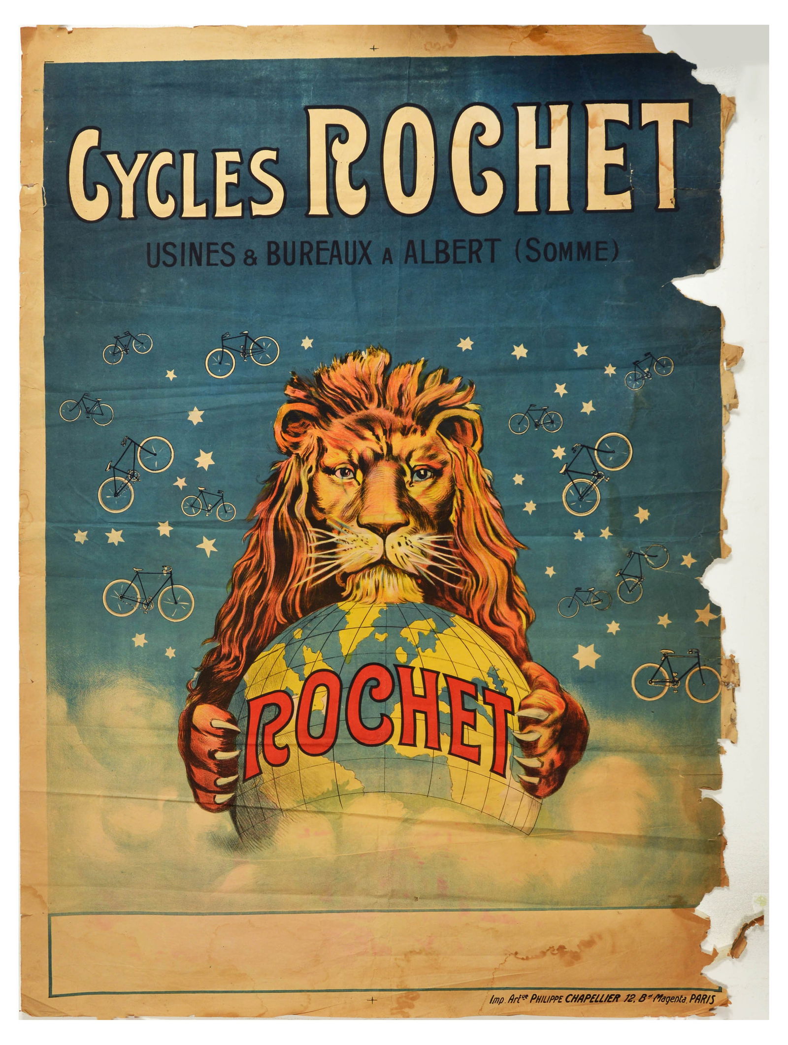 Advertising Poster Cycles Rochet Bicycles Lion Cycling Paris (1 of 1)