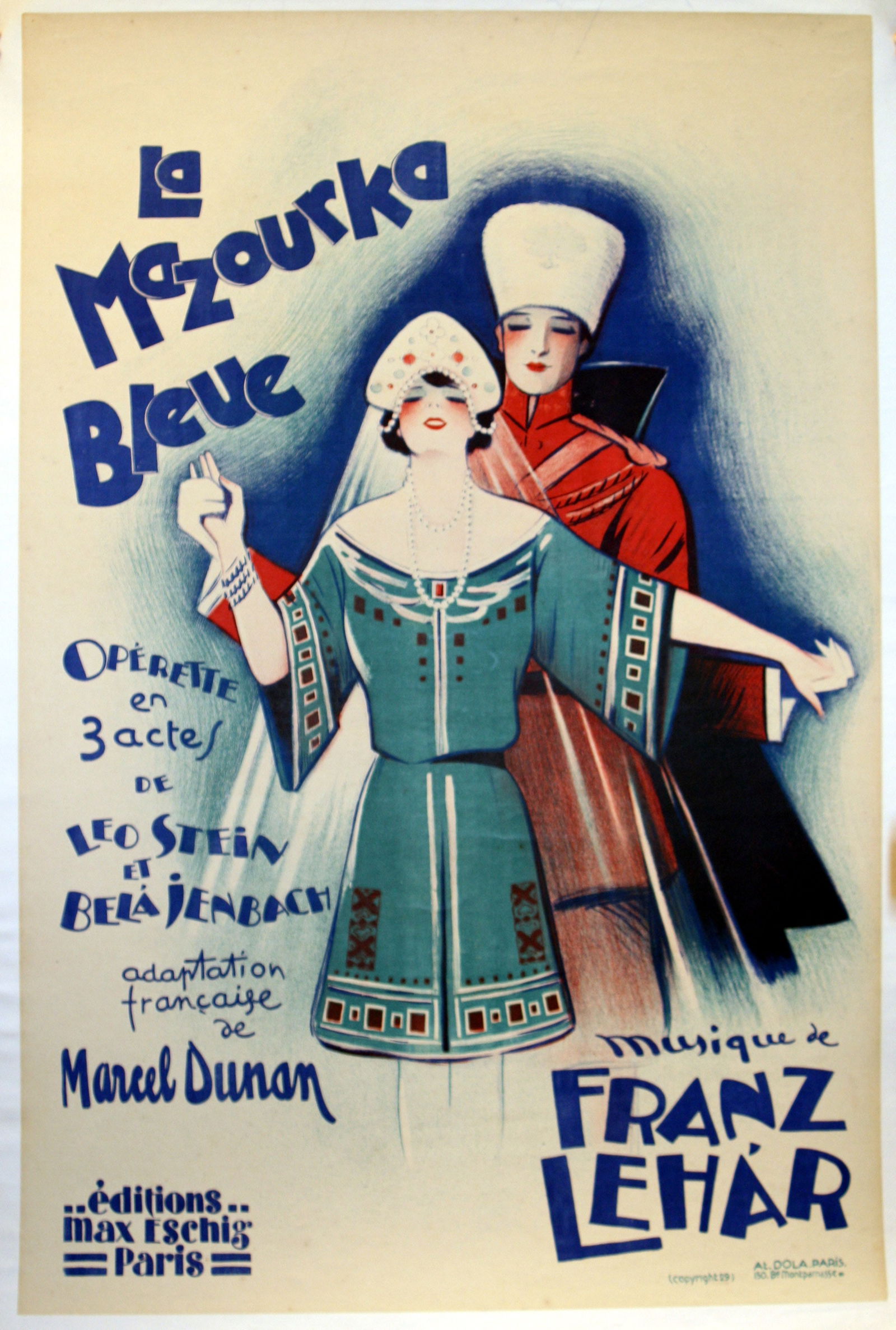 Advertising Poster La Mazourka Bleue Operetta France (1 of 1)
