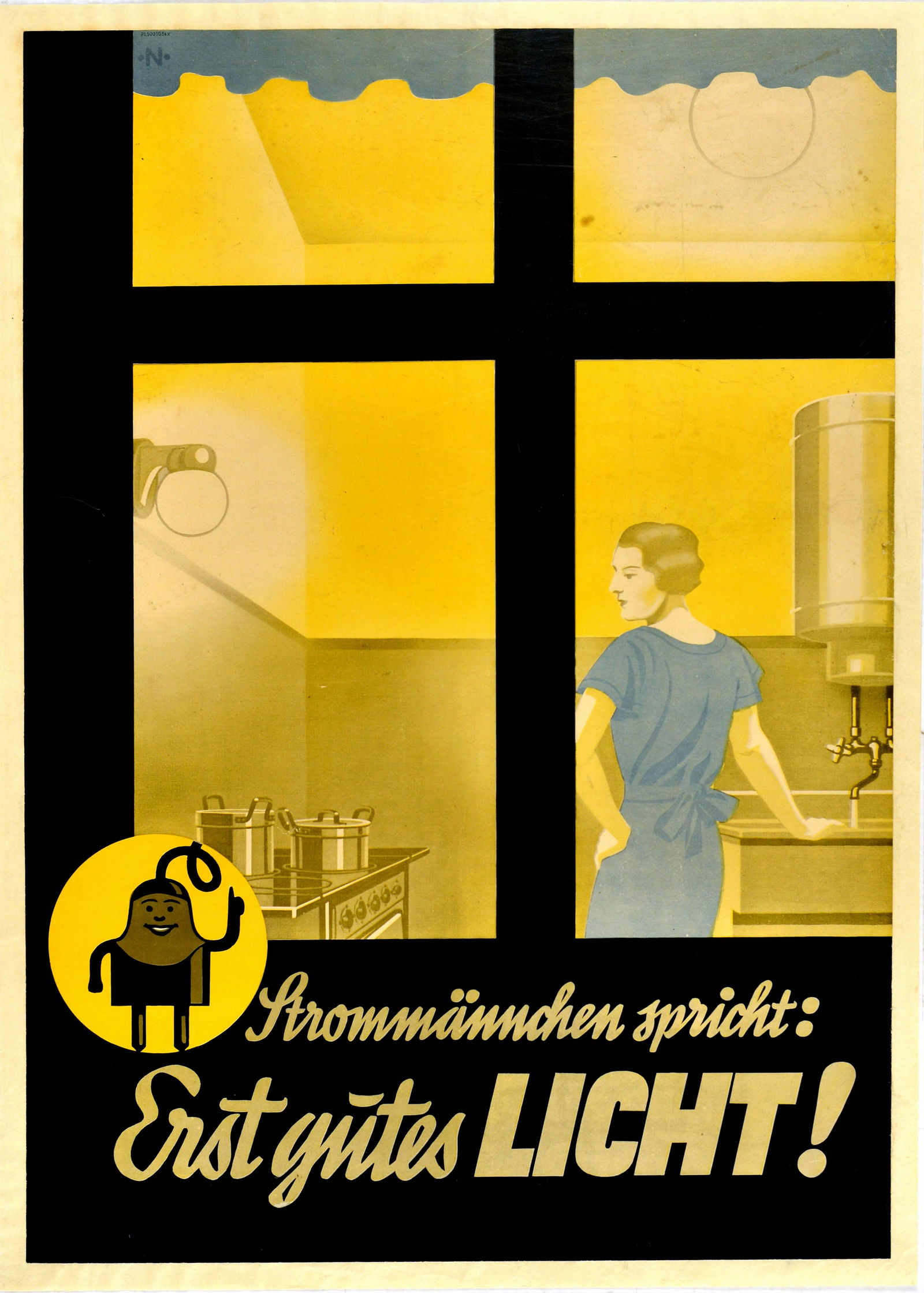 Advertising Poster Clean Electricity Good Light Art Deco (1 of 1)