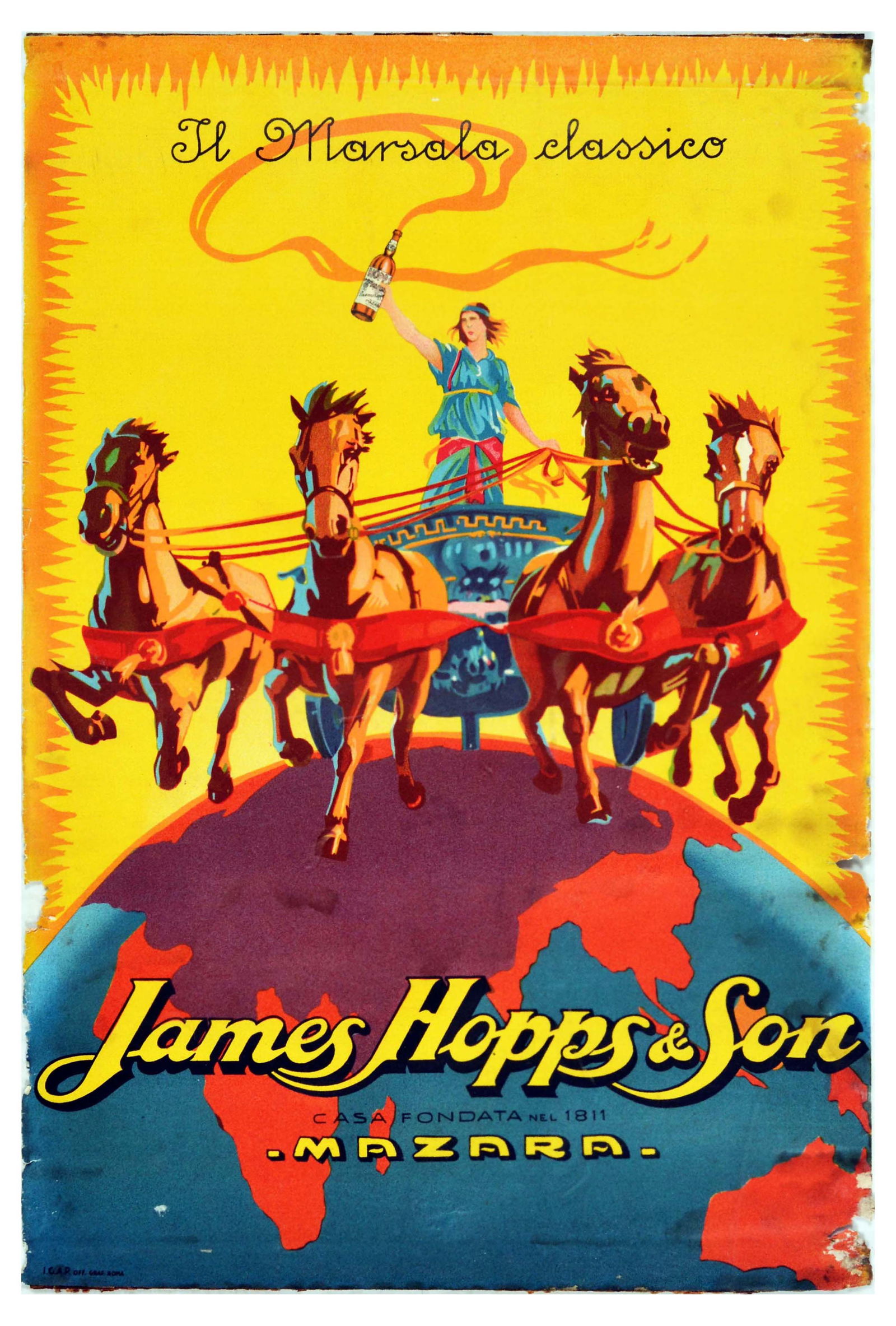 Marsala Wine Poster James Hopps Son Sicily Roman Charriot (1 of 1)