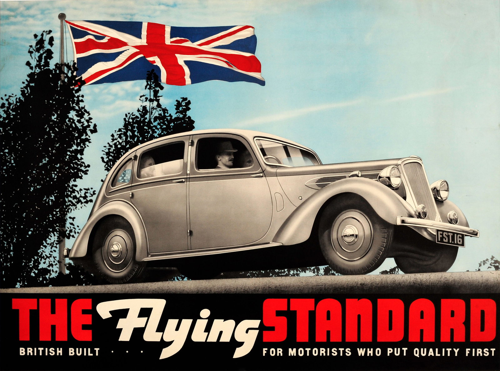 Advertising Poster The Flying Standard Motor Company Car UK (1 of 1)