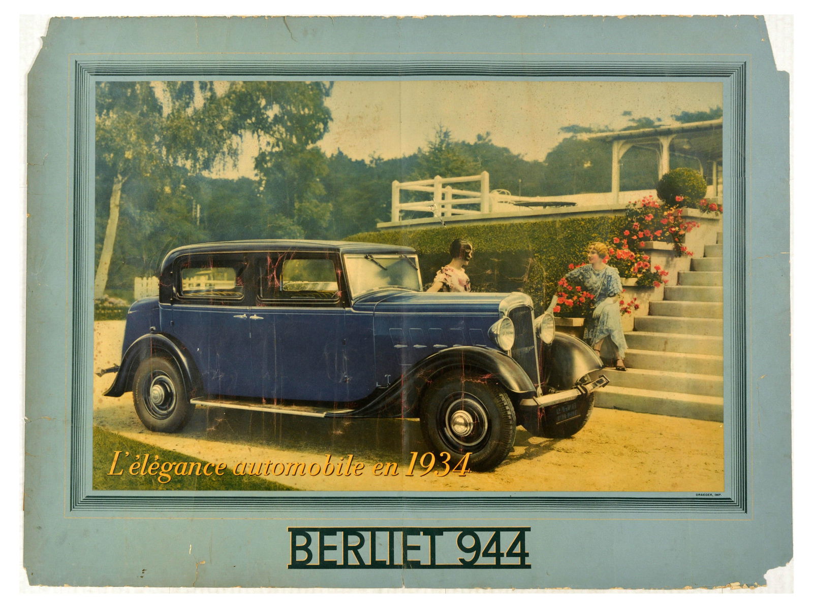 Advertising Poster Berliet 944 Automobile Elegance Art Deco (1 of 1)