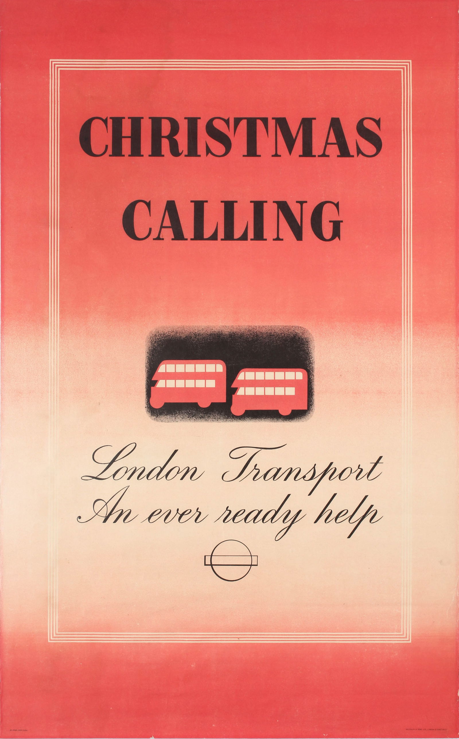 Advertising Poster London Underground Bus Eckersley Modernism Christmas Calling (1 of 1)