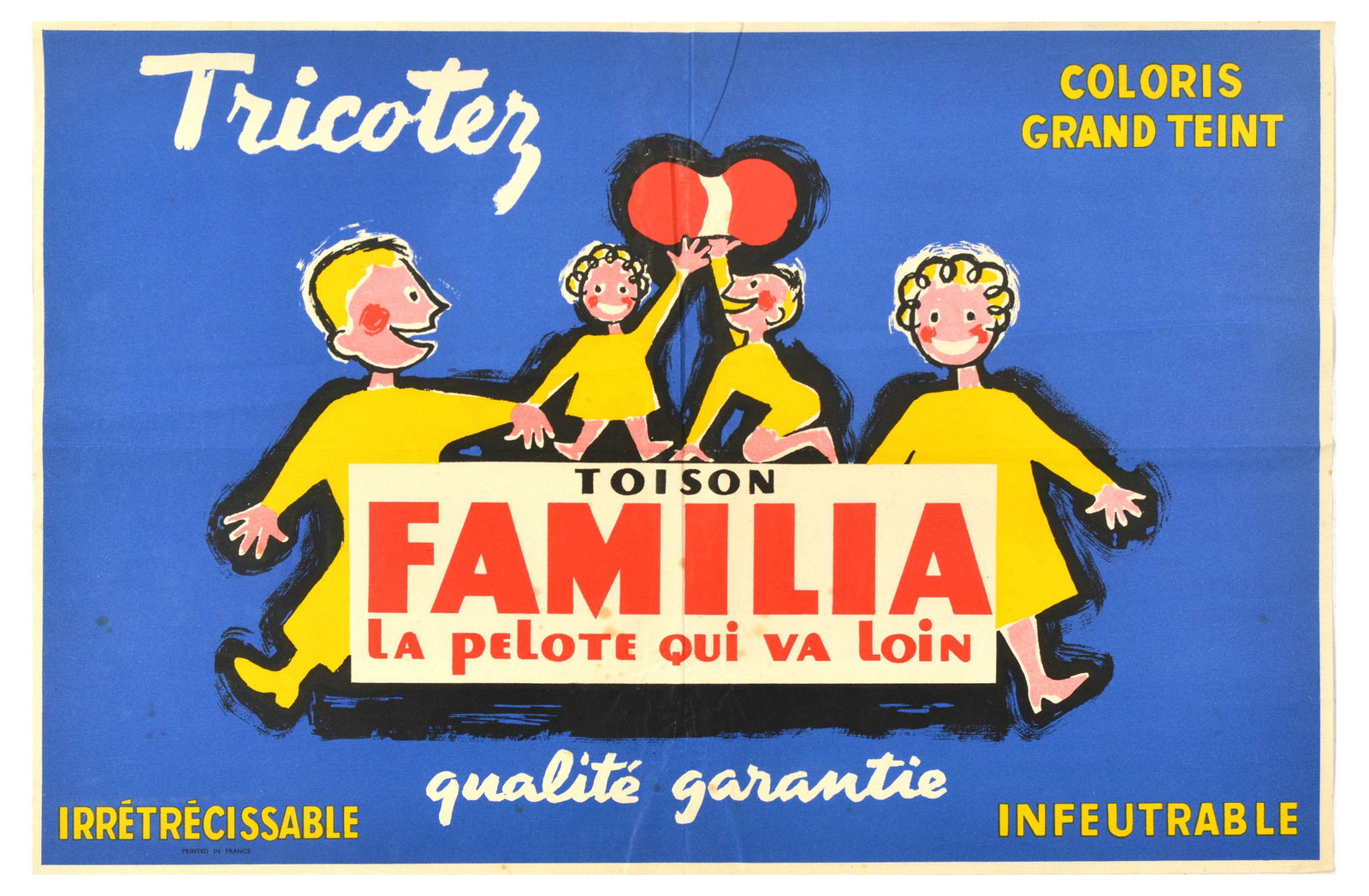 Advertising Poster Toison Familia Fleece Ball Yarn Knitting (1 of 1)