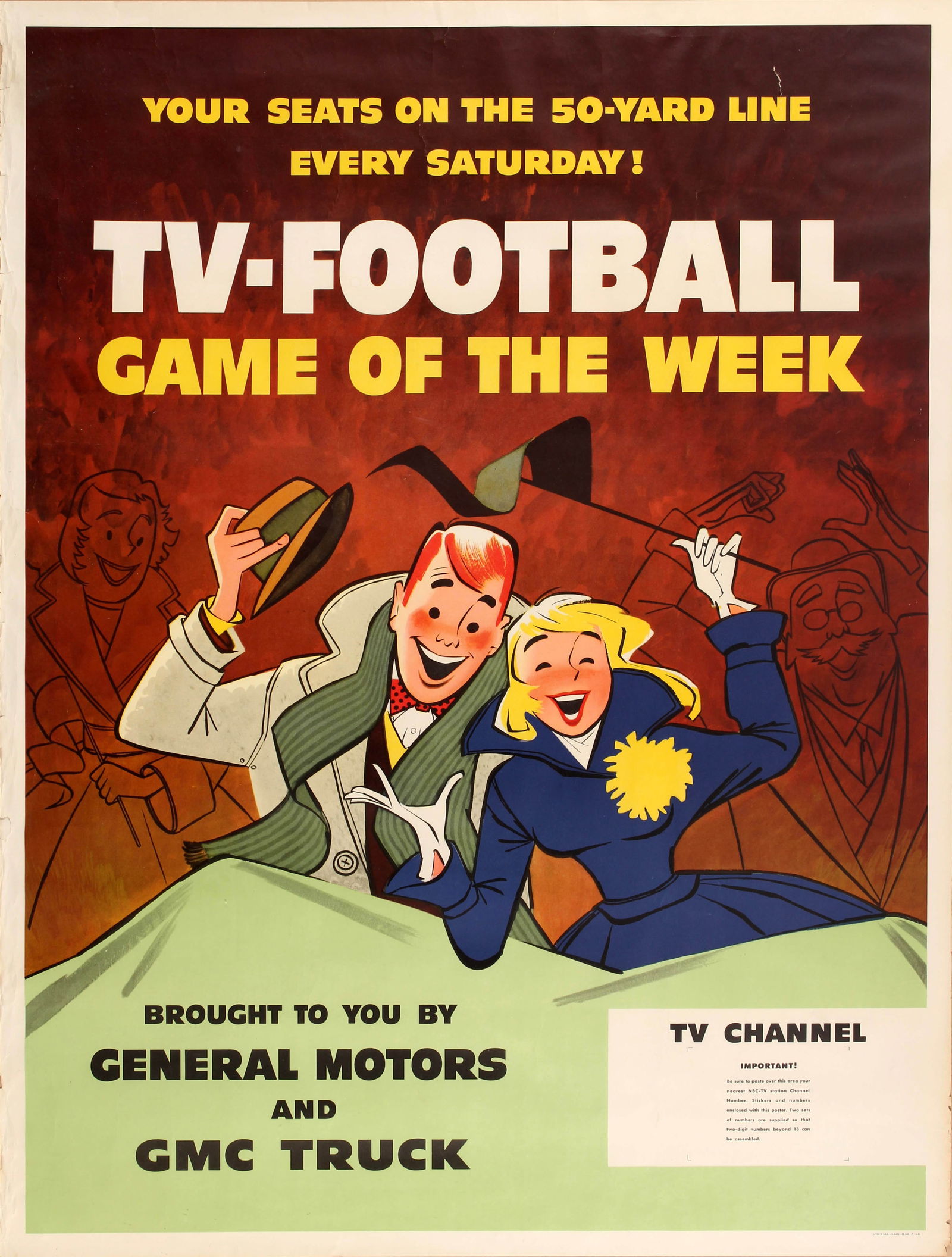 Advertising Poster TV American Football USA Midcentury (1 of 1)