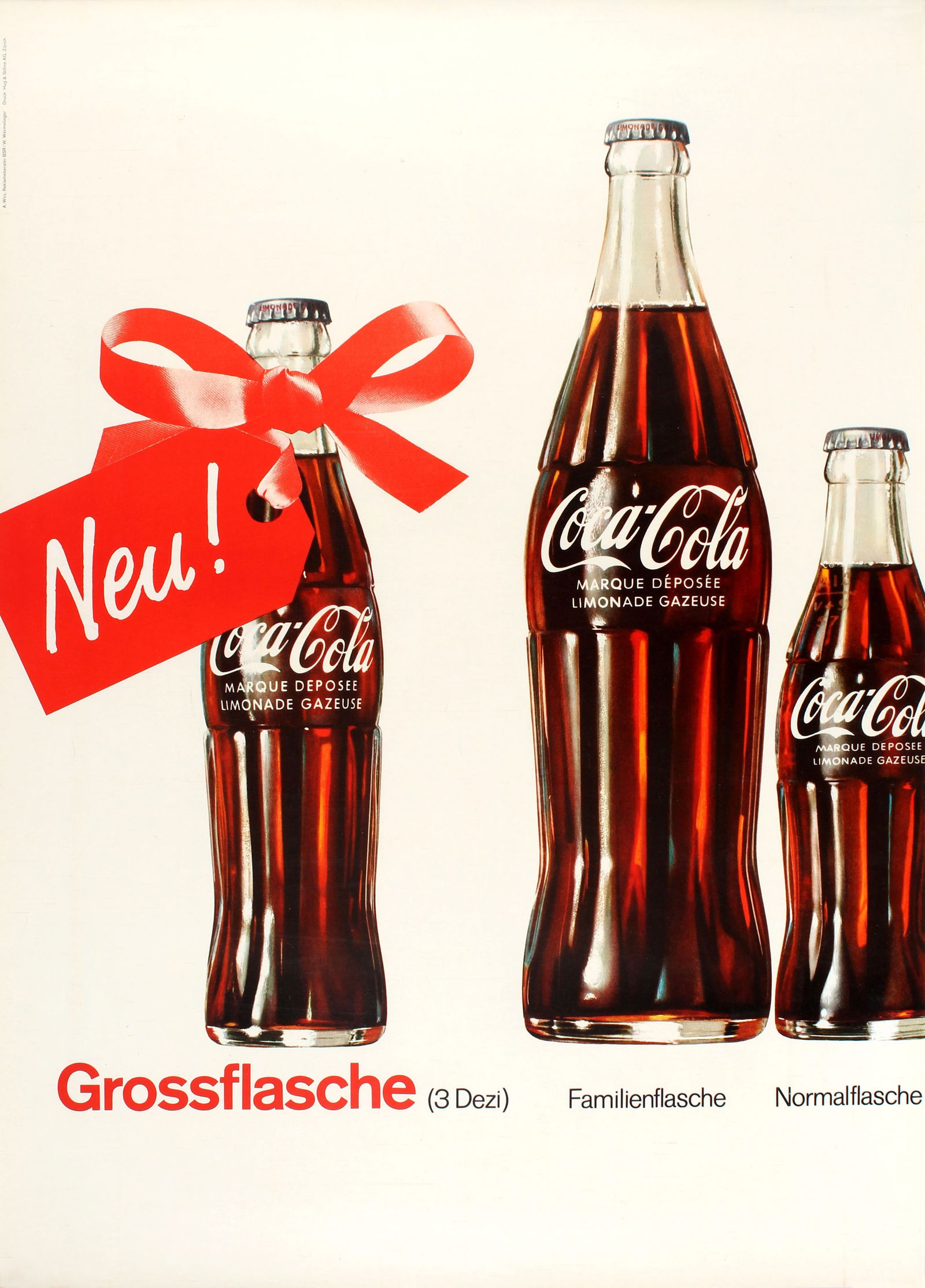 Advertising Poster Coca Cola New Bottle Switzerland (1 of 1)