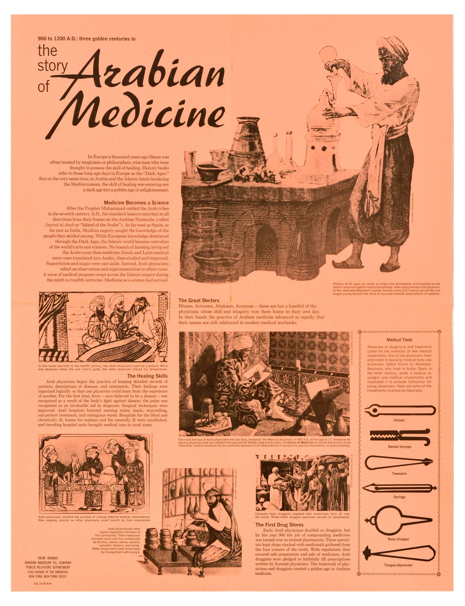 Advertising Poster Arabian Medicine Aramco Arabian American Oil Company (1 of 1)
