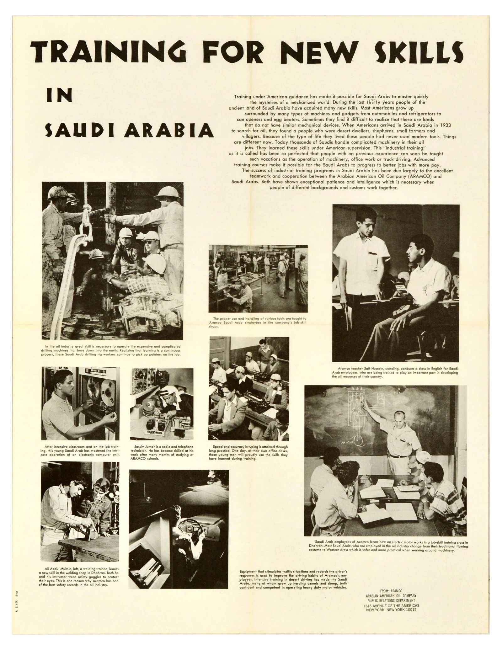 Advertising Poster Training For New Skills Aramco Arabian American Oil Company (1 of 1)