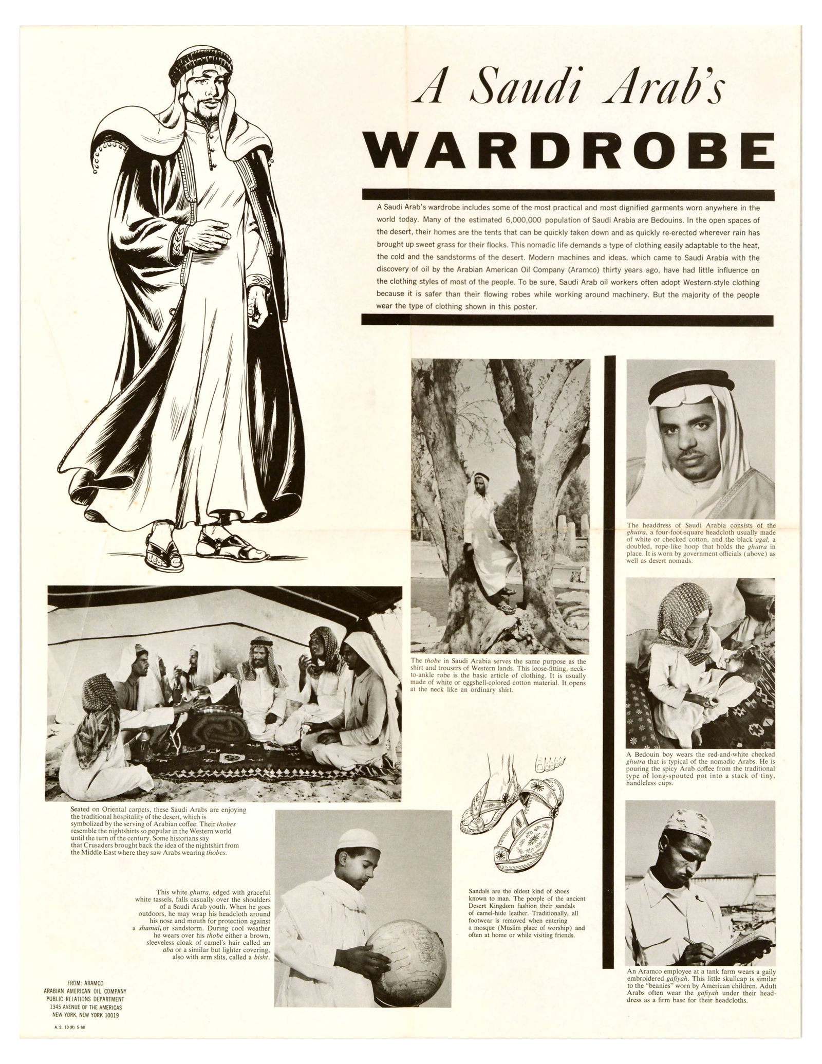Advertising Poster Saudi Arabs Wardrobe Aramco Arabian American Oil Company (1 of 1)