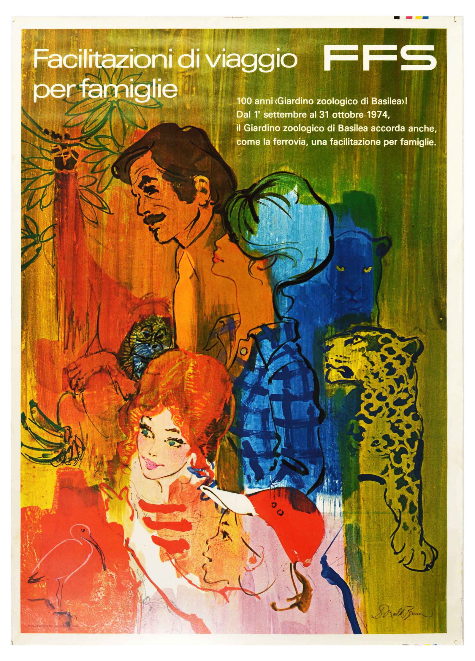 Advertising Poster Swiss Railway FFS Family Travel Donal Brun (1 of 1)