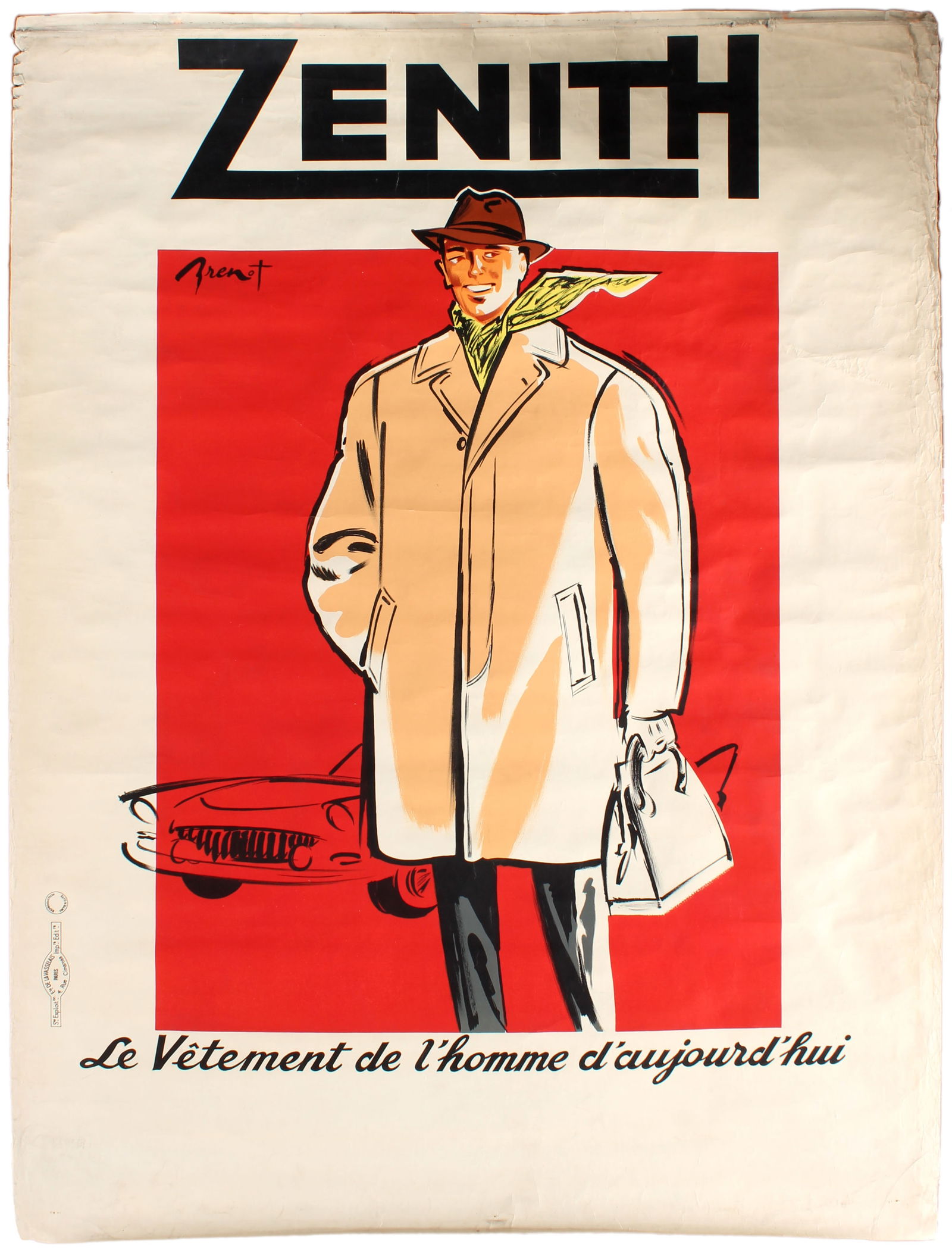 Advertising Poster Zenith French Menswear Brenot (1 of 1)