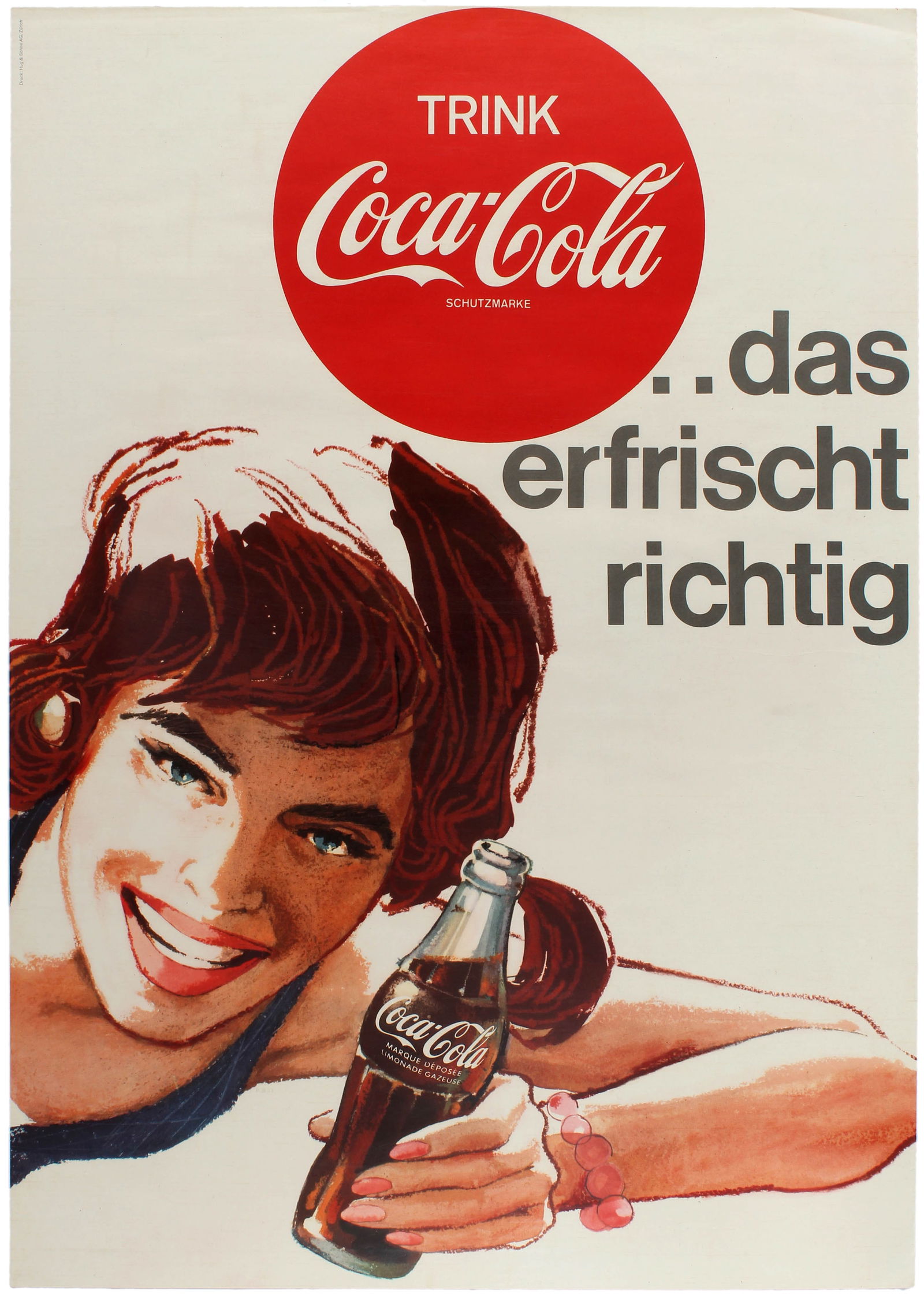 Advertising Poster Coca Cola Drink Switzerland (1 of 1)