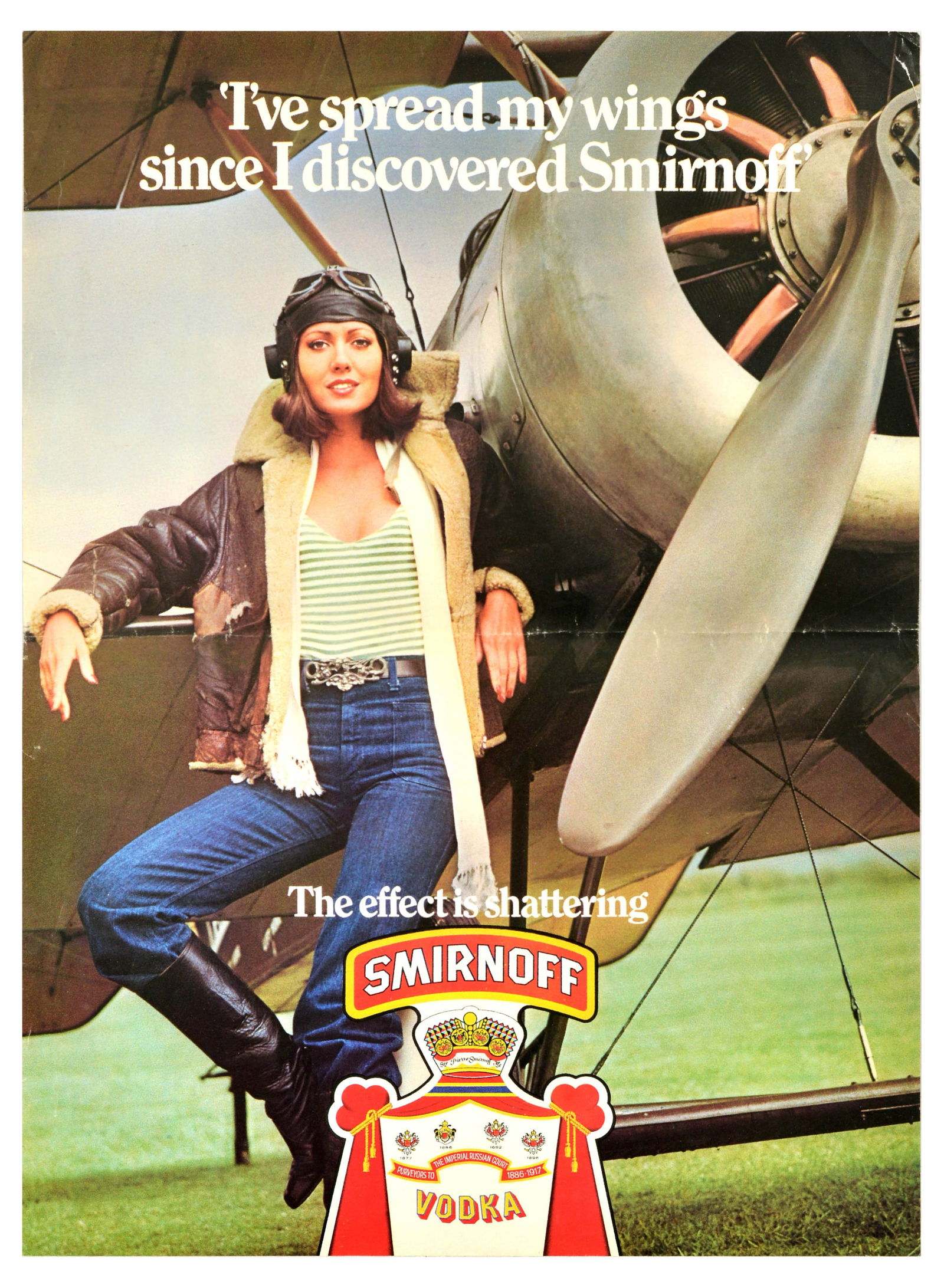 Smirnoff Vodka Advertising Poster Set Loch Ness Orange Friends Pilot Hair Chest: Set of 5 original vintage drink advertising posters for Smirnoff, the renowned vodka brand founded in Moscow. 1. Smirnoff uses a humorous advertising slogan - "As is our confidence, so is our