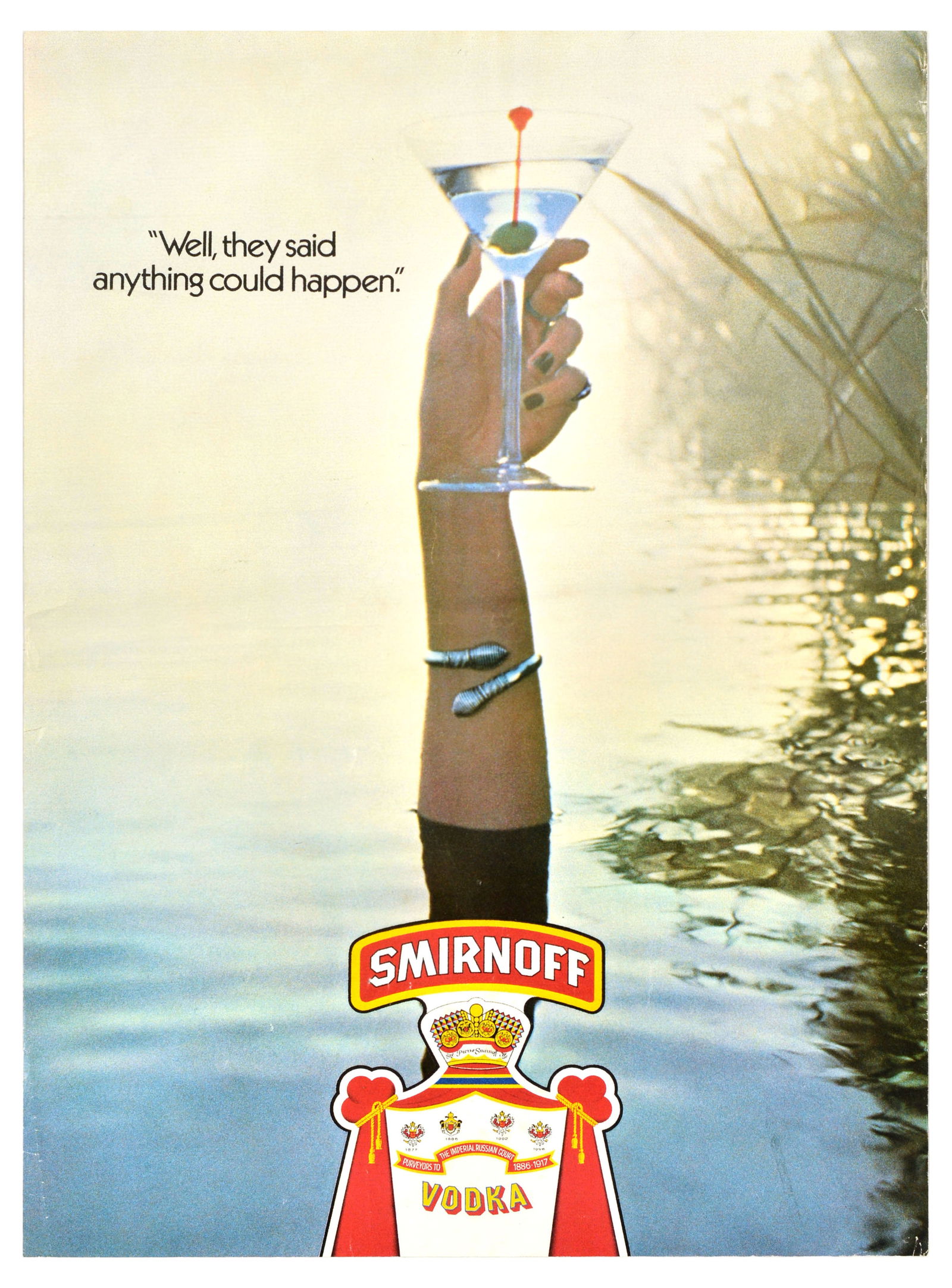 Smirnoff Vodka Advertising Poster Set Australia Sensation Martini: Set of 5 original vintage drink advertising posters for Smirnoff, the renowned vodka brand founded in Moscow. 1. They say Smirnoff can't make you an overnight sensation. That's OK. I'm busy tomorrow.