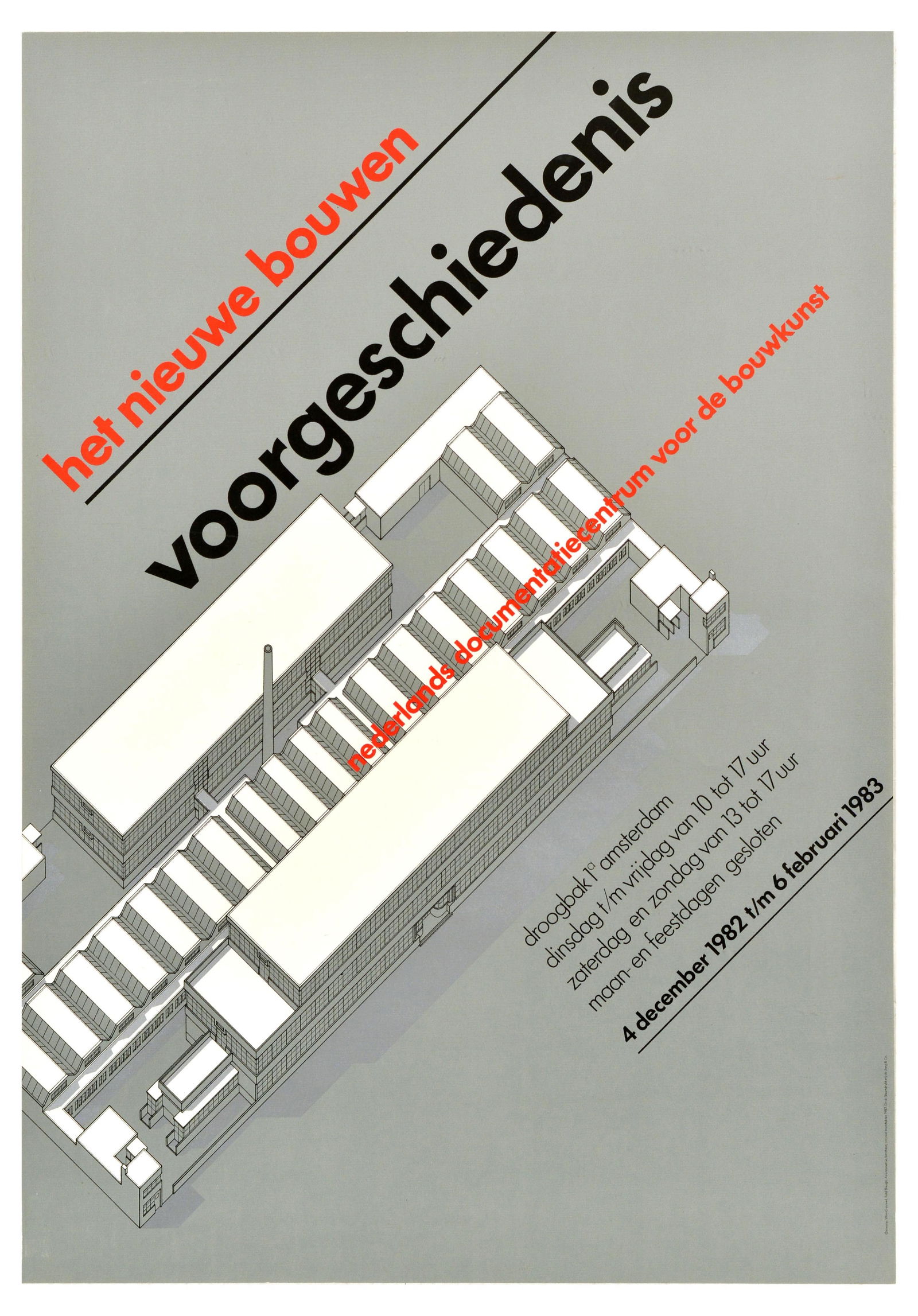 Exhibition Poster Modernist Architecture Building Style Dutch (1 of 1)