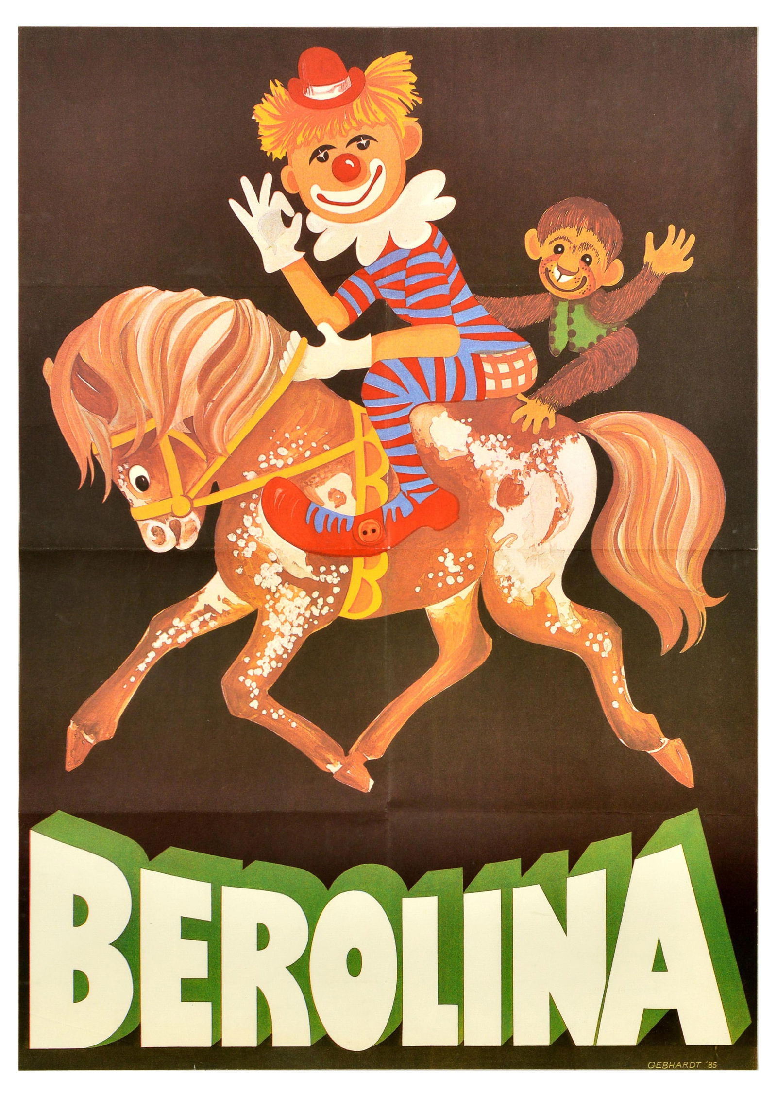 Exhibition Poster Set Berolina Circus Germany Clown Monkey Horse (1 of 1)