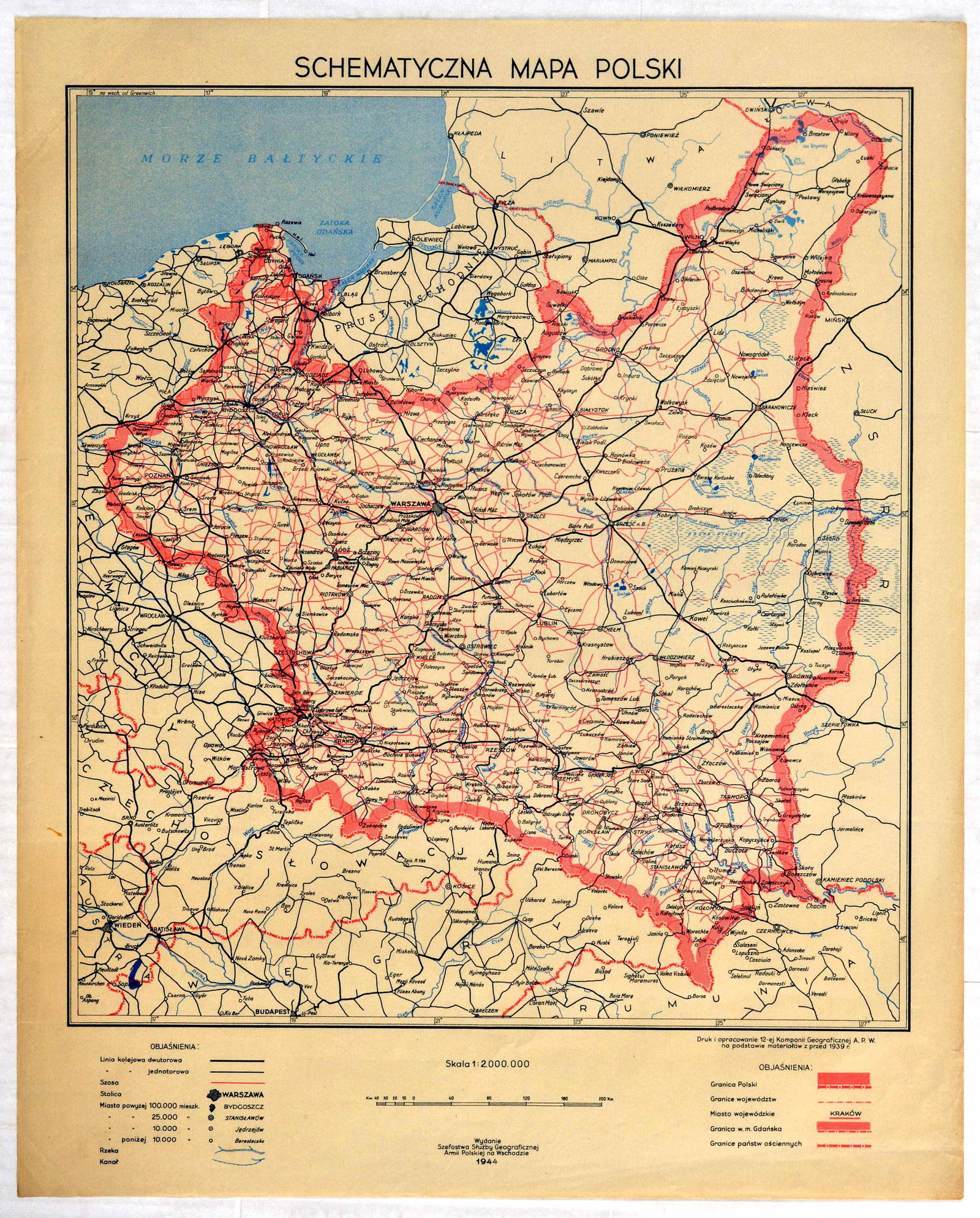 War Poster Polish Army Map Poland WWII 1944 (1 of 1)