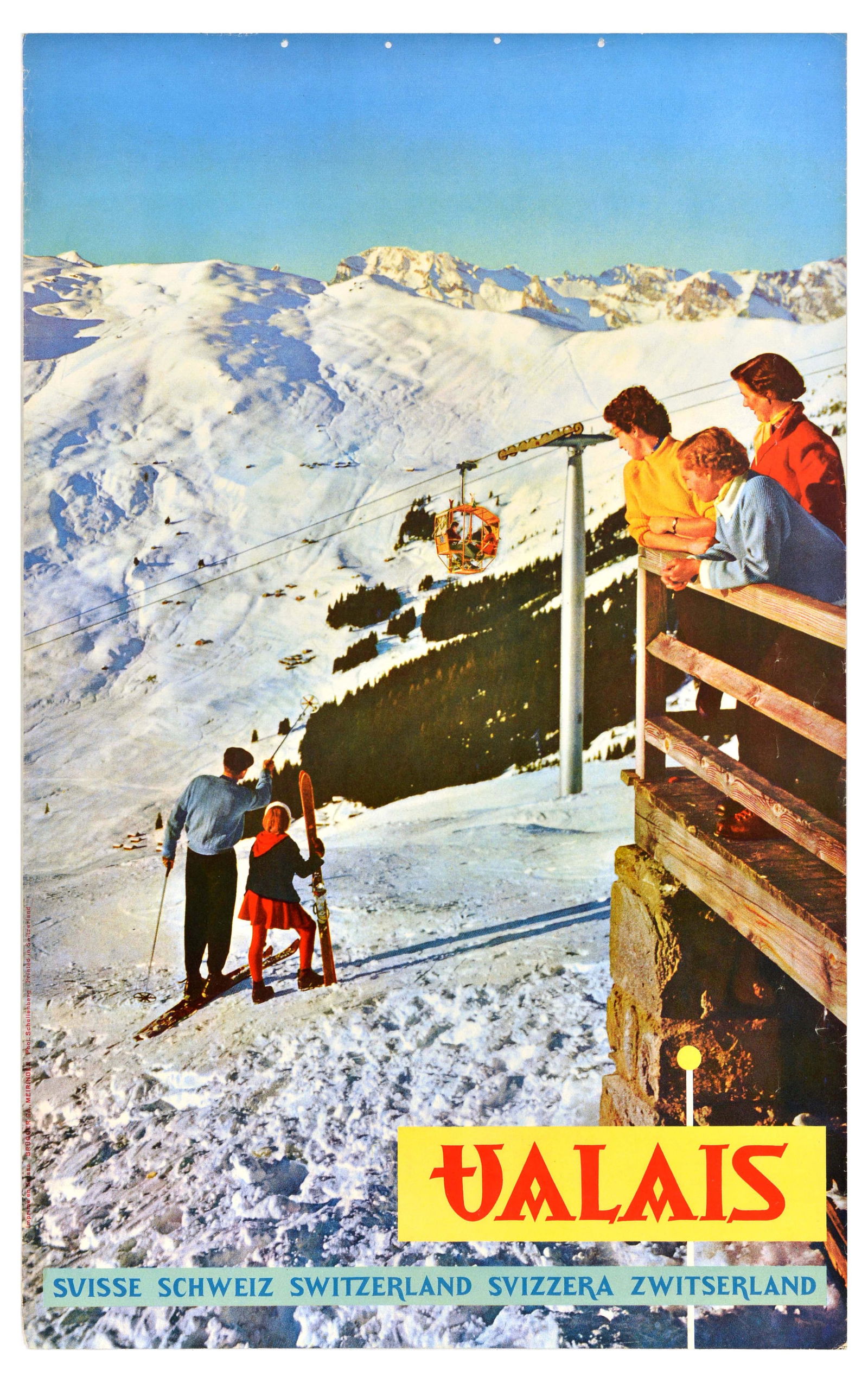 Travel Poster Valais Verbier Ski Switzerland Skiing Winter Sports (1 of 1)