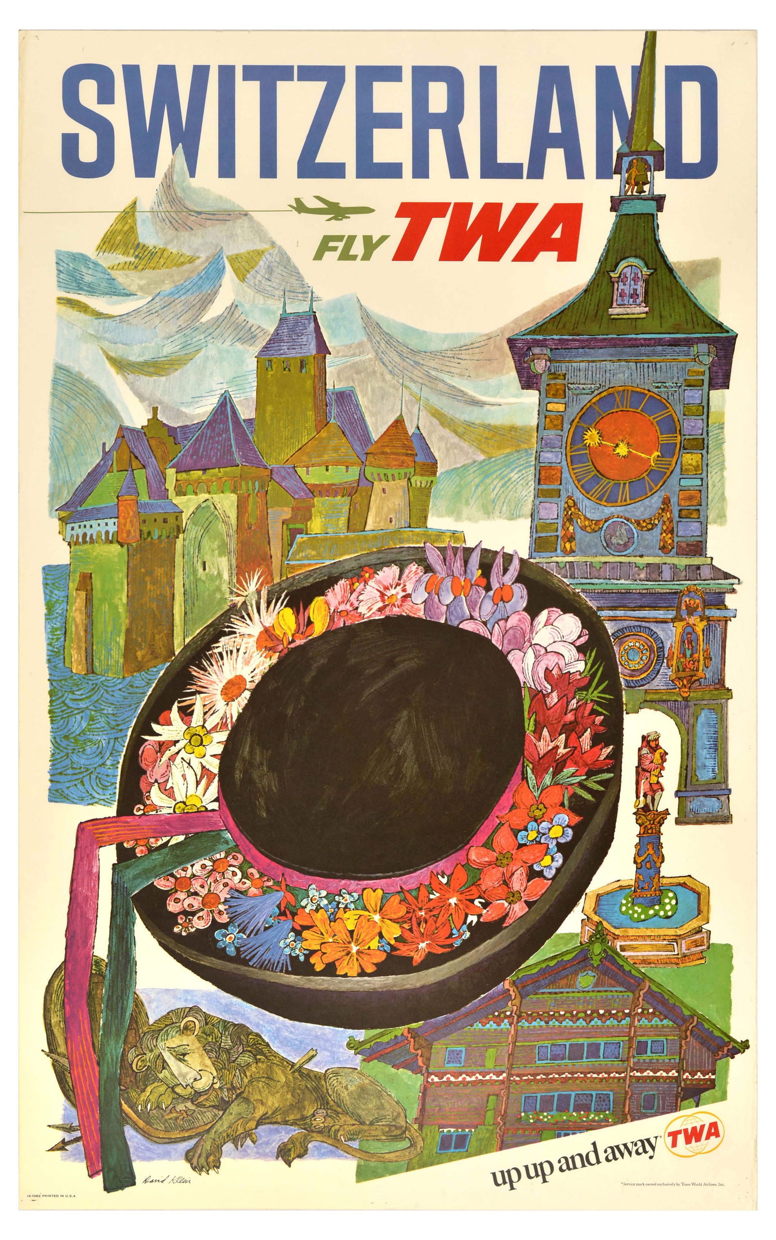 Travel Poster Switzerland TWA Airline David Klein (1 of 1)