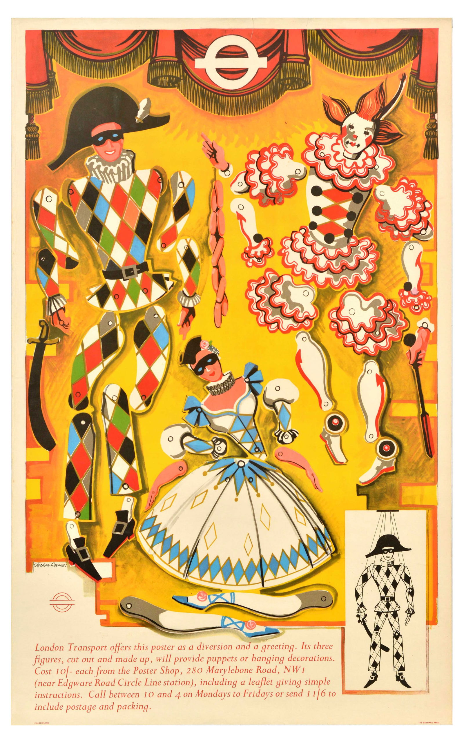 Travel Poster London Underground Transport Puppets Robinson (1 of 1)