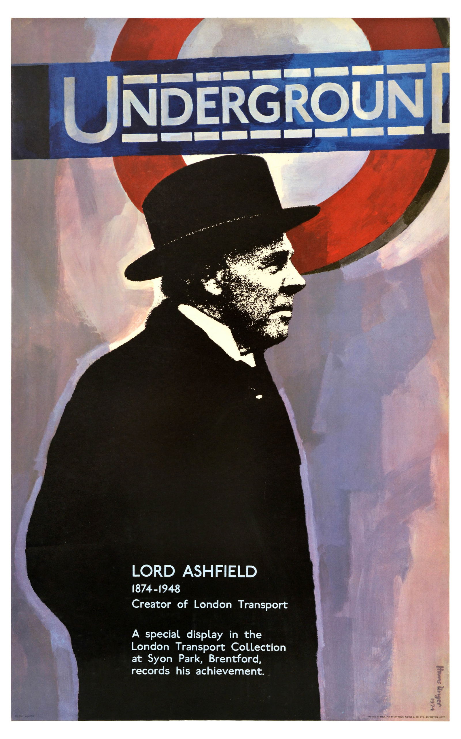 Travel Poster Lord Ashfield Creator Of London Underground Transport (1 of 1)