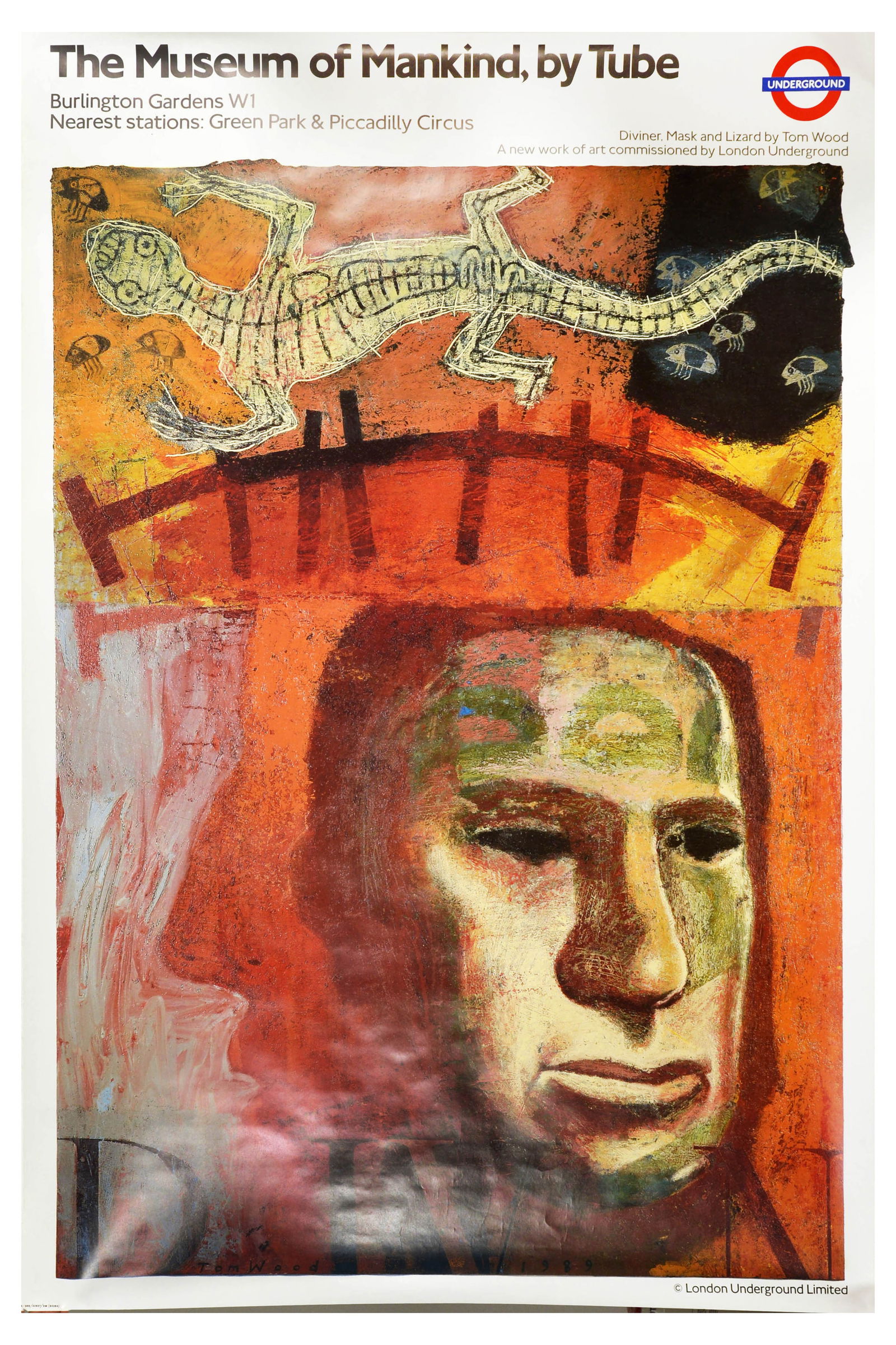 London Underground Poster Museum of Mankind Tom Wood (1 of 1)