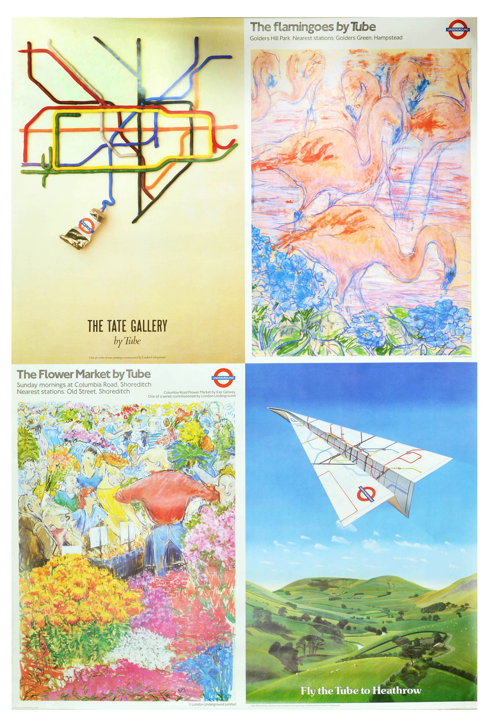 London Underground Poster LT Tate Gallery Heathrow Flower Market (1 of 1)
