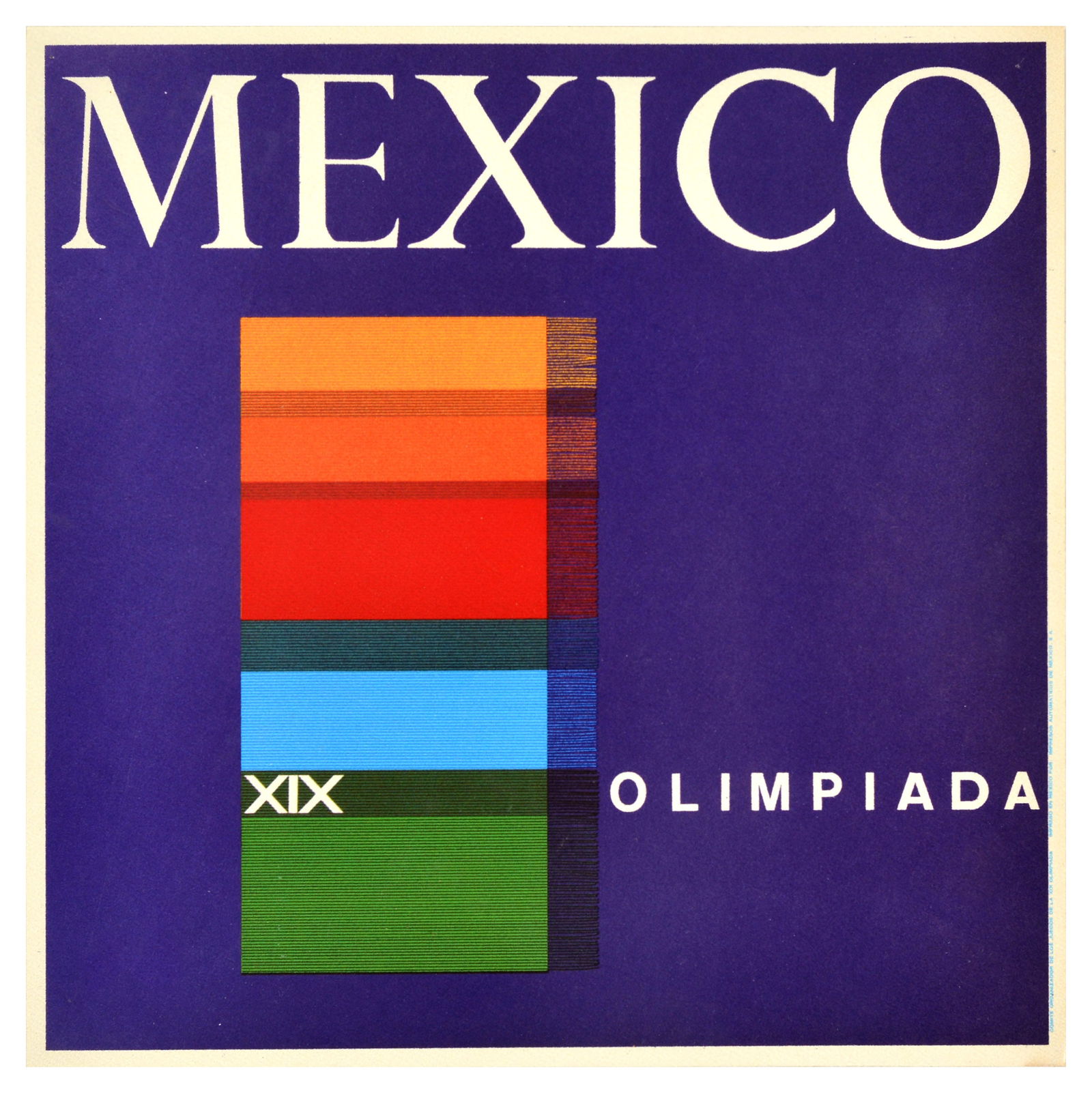 Sport Poster Mexico Olympics 1968 Colourful Rugs Lance (1 of 1)