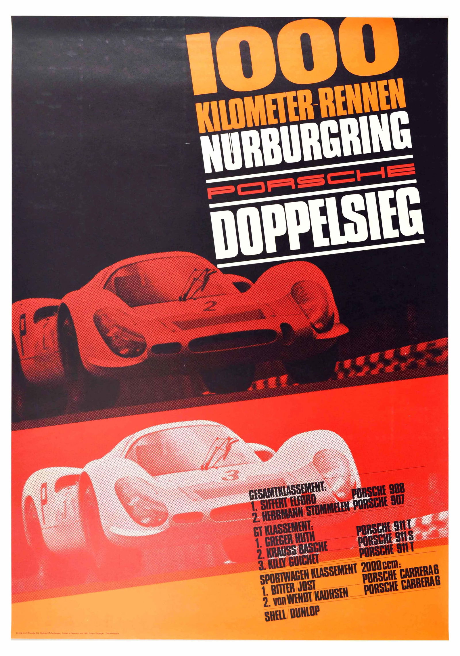 Sport Poster Porsche 1000 Kilometer Nurburgring Victory (1 of 1)