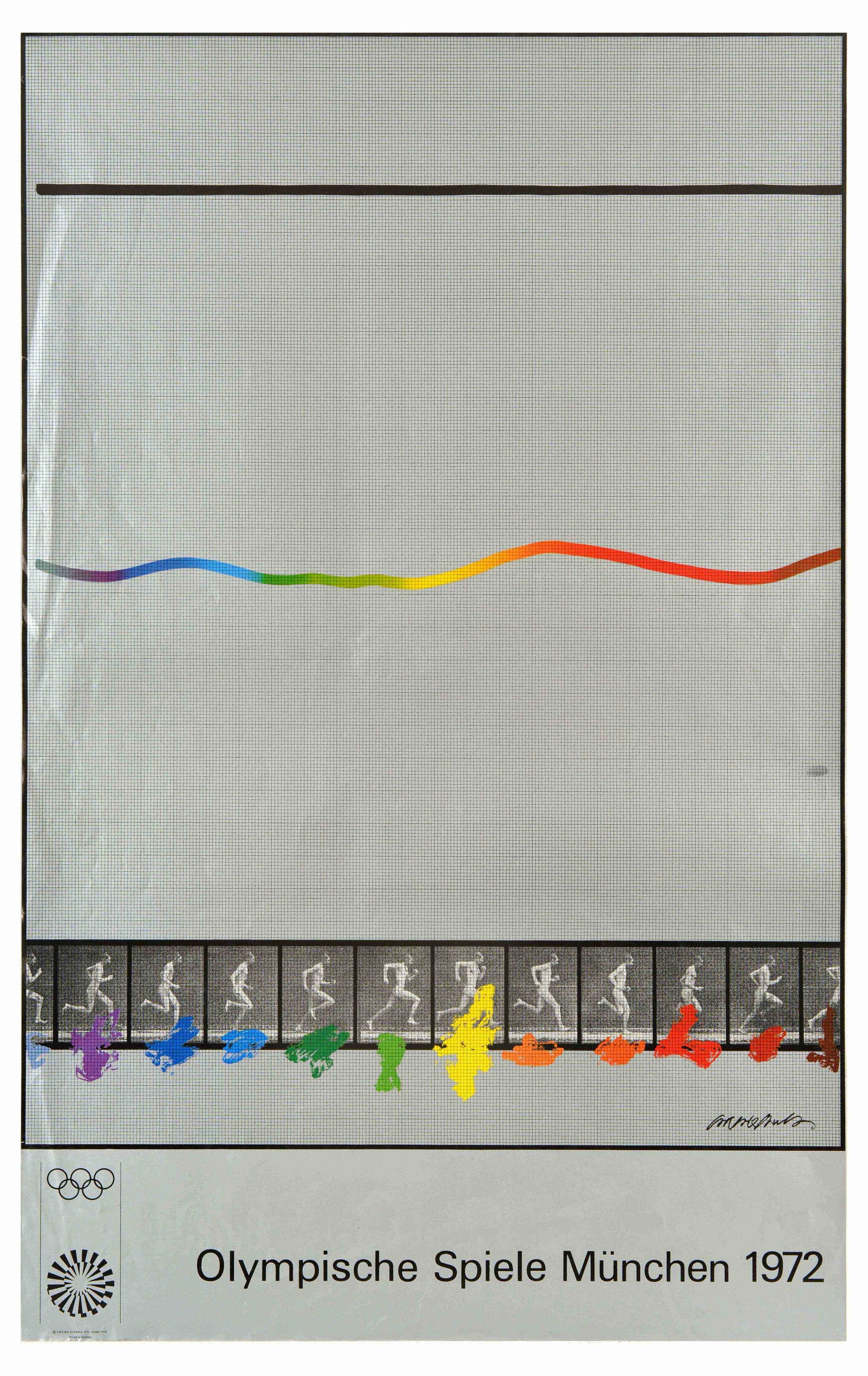 Sport Poster Munich Olympics 1972 Running Shusaku Arakawa (1 of 1)