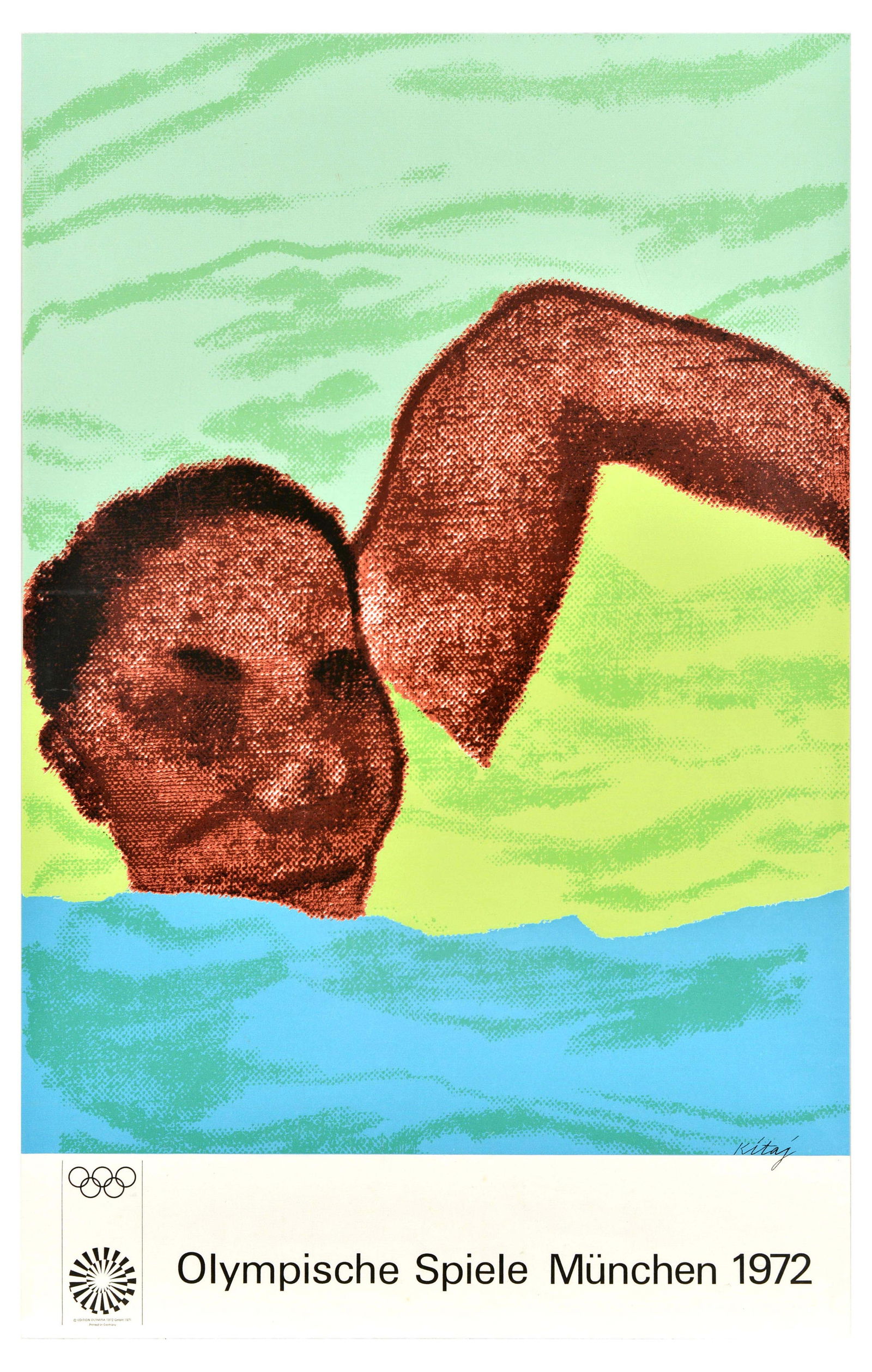 Sport Poster Munich Olympics 1972 Swimming Kitaj (1 of 1)
