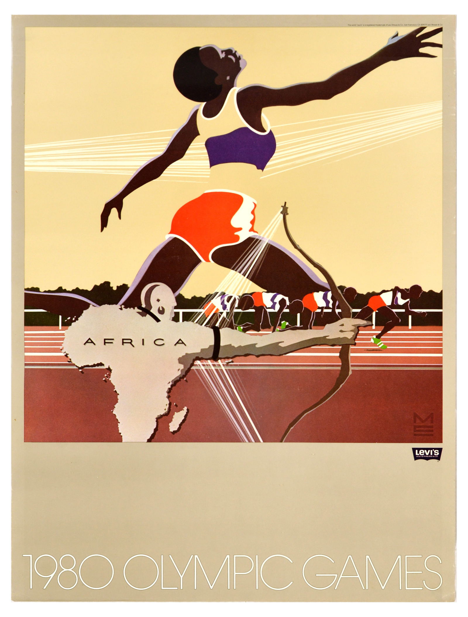 Sport Poster Levis Moscow Olympics Africa Runner (1 of 1)